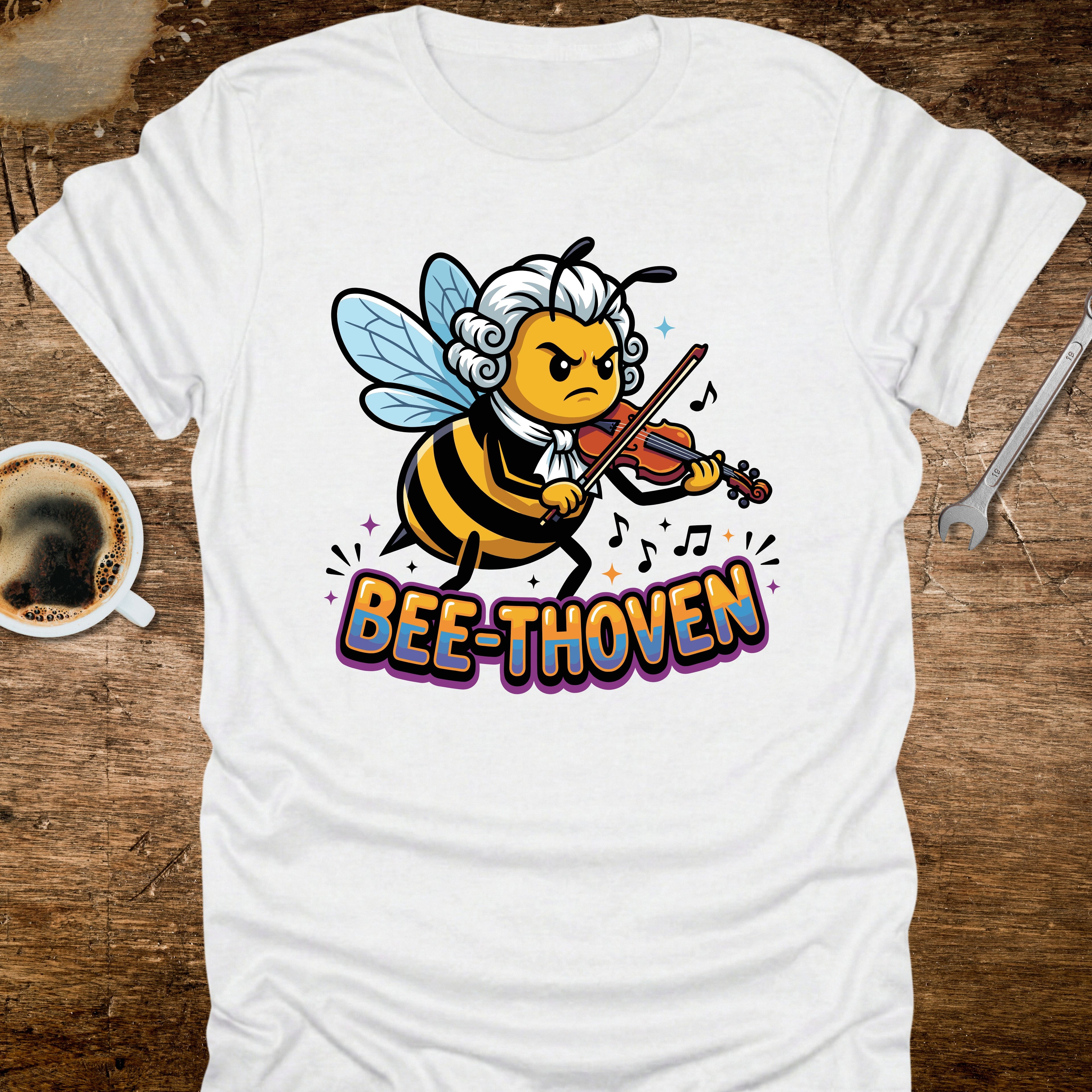 Bee-thoven T-Shirt - design detail closeup