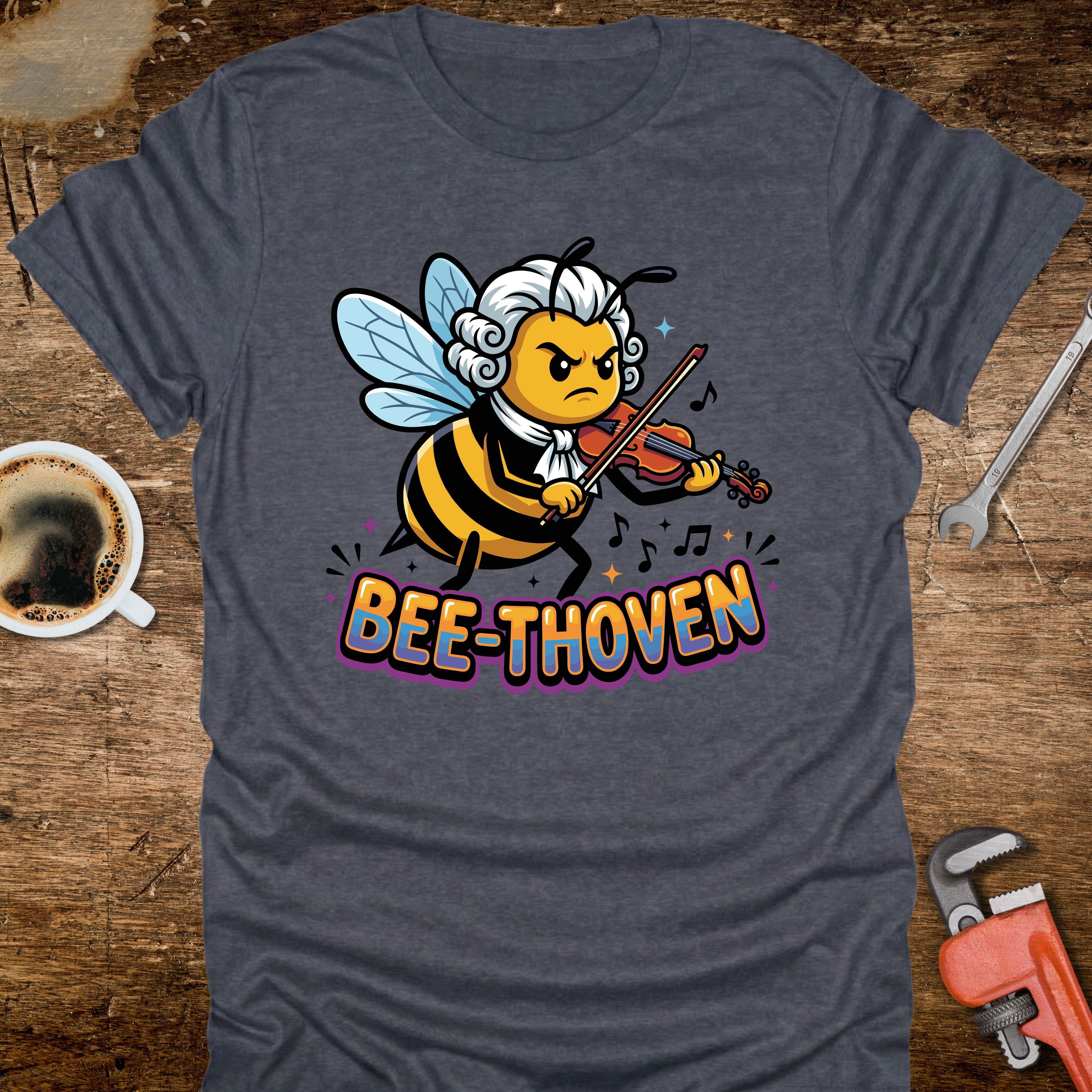 Bee-thoven T-Shirt - front view funny graphic tee