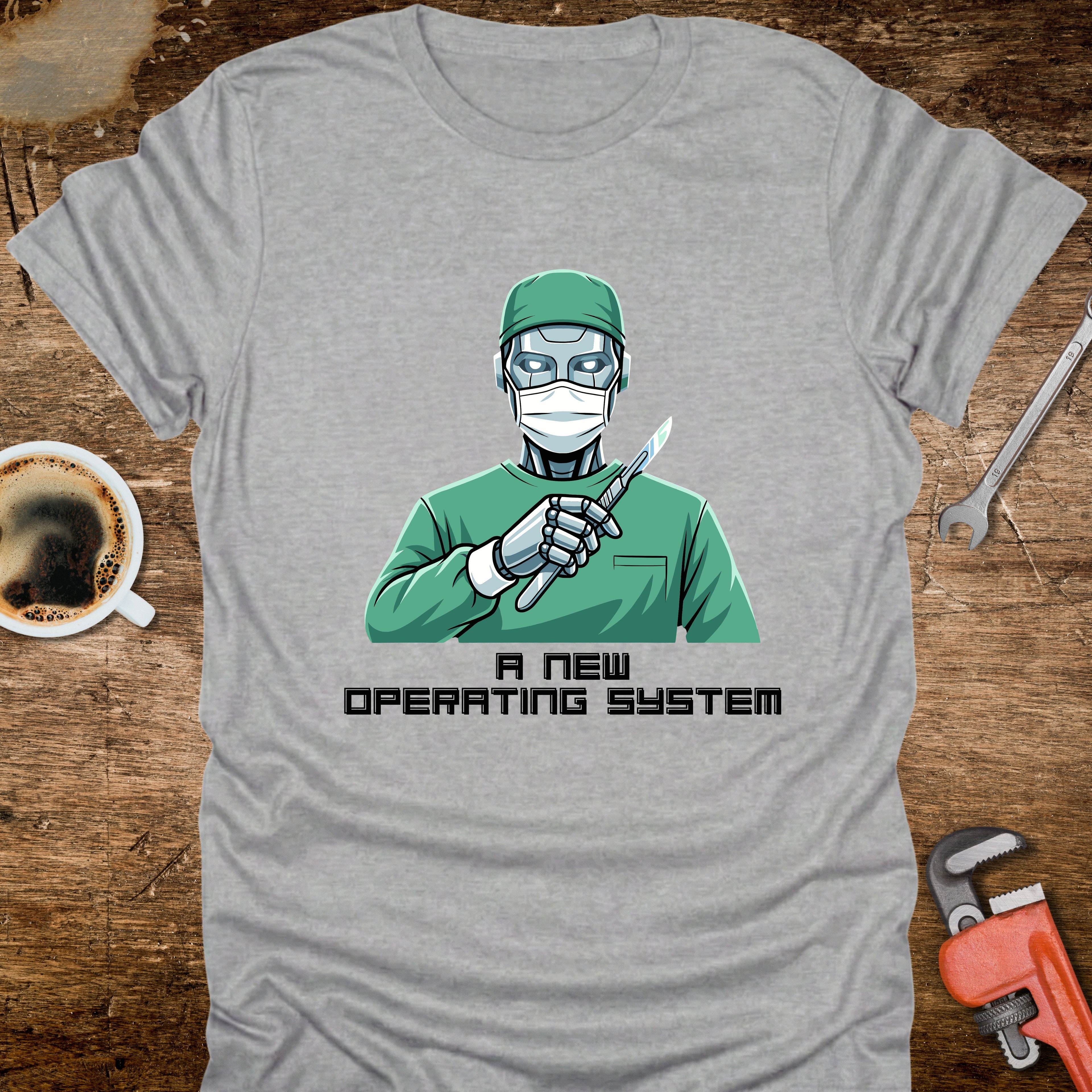 A New Operating System T-Shirt - design detail closeup