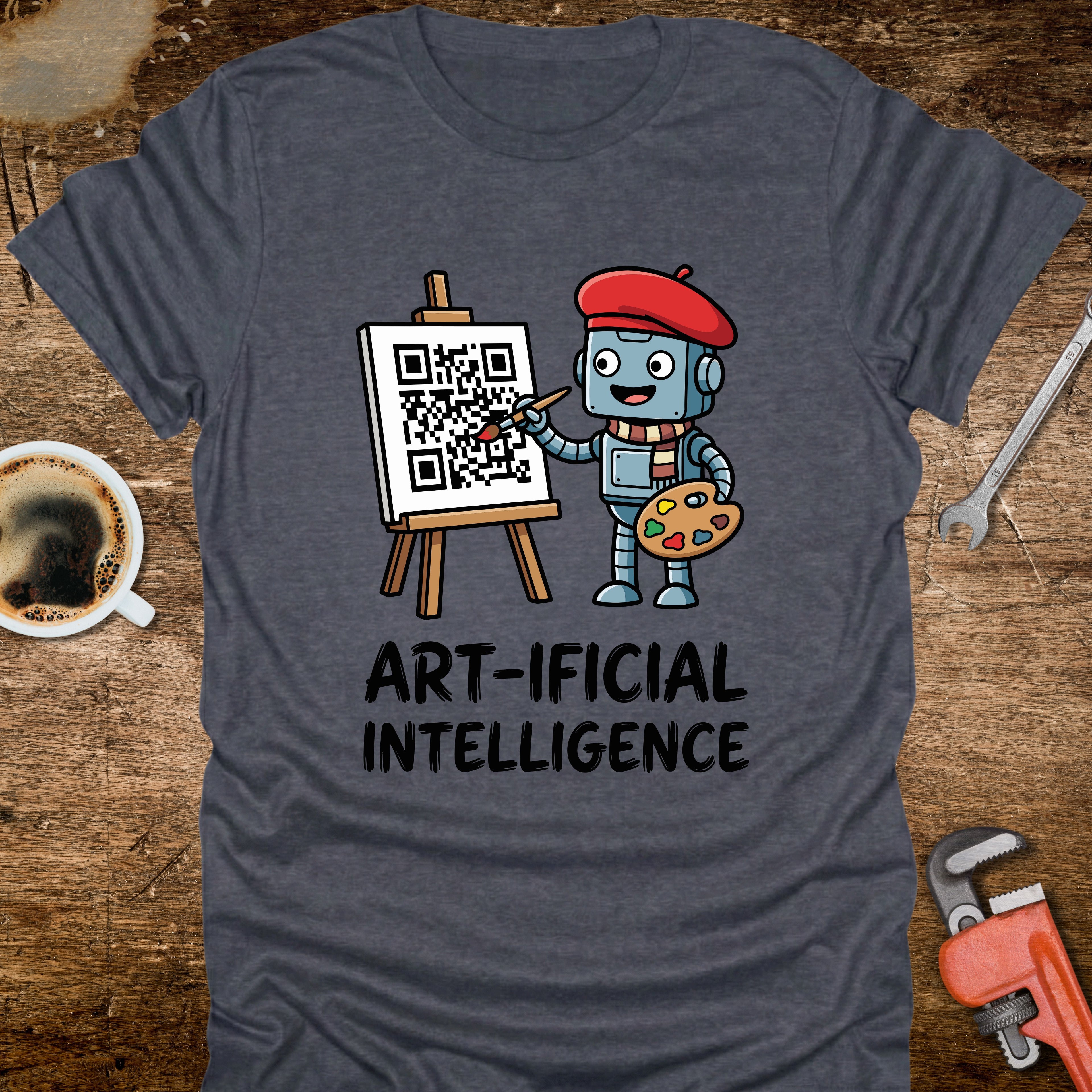 Art-ificial Intelligence T-Shirt - detail shot graphic design