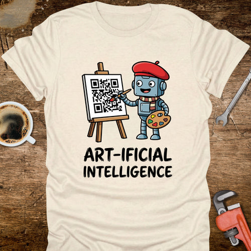 Art-ificial Intelligence T-Shirt - design detail closeup