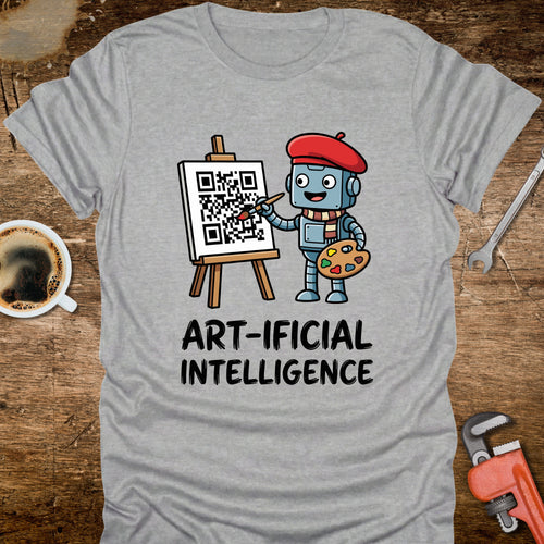 Art-ificial Intelligence T-Shirt - front view funny graphic tee