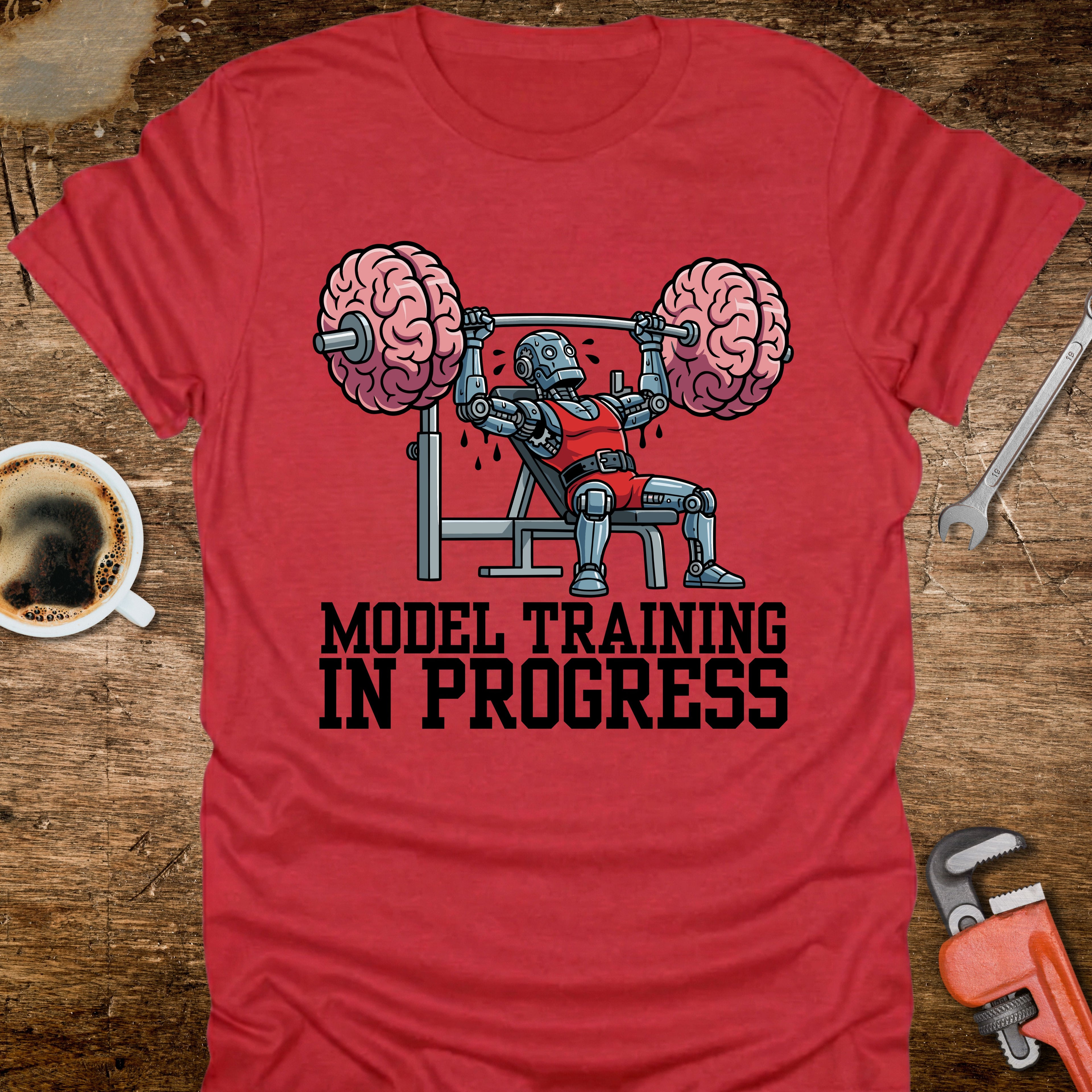 Model Training In Progress T-Shirt - product mockup view 9