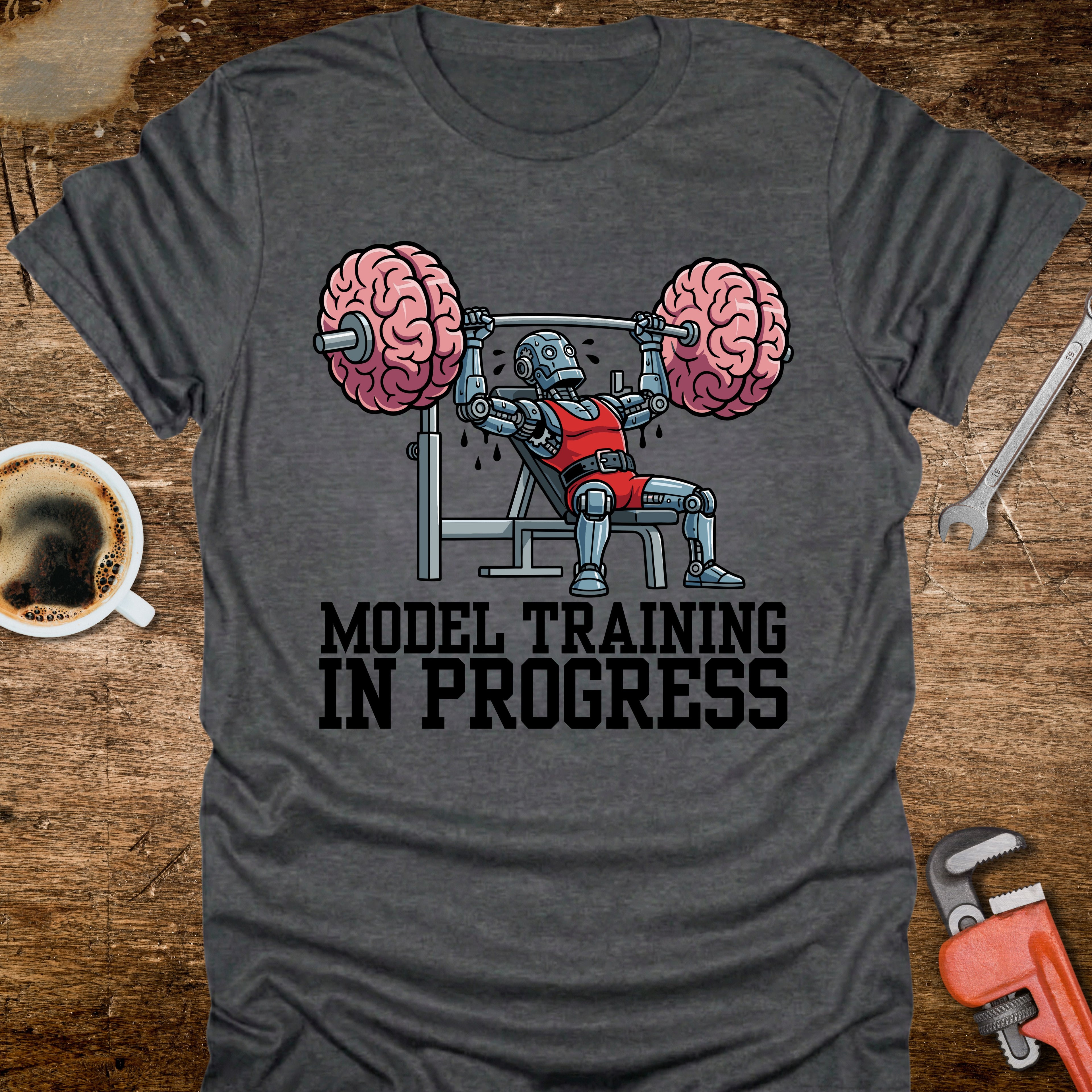 Model Training In Progress T-Shirt - lifestyle product photo