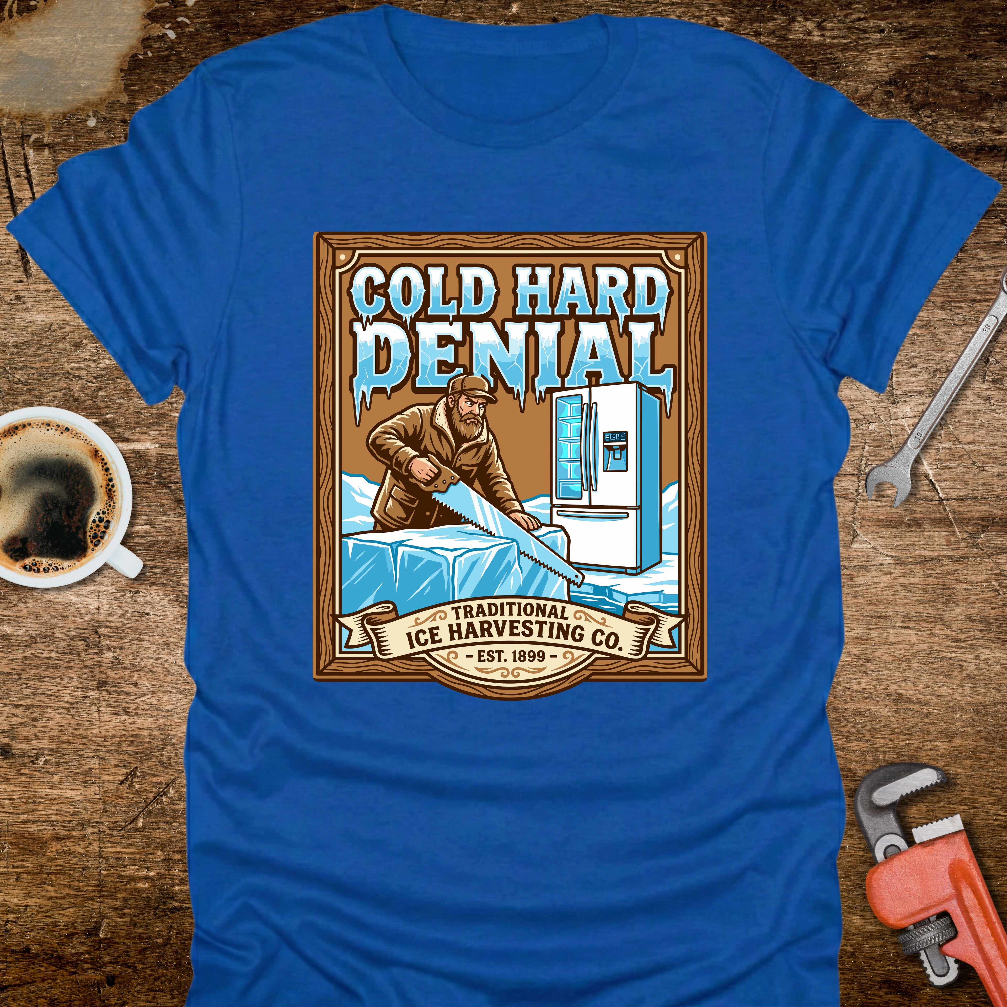Cold Hard Denial Ice Harvesting T-Shirt - product mockup view 9