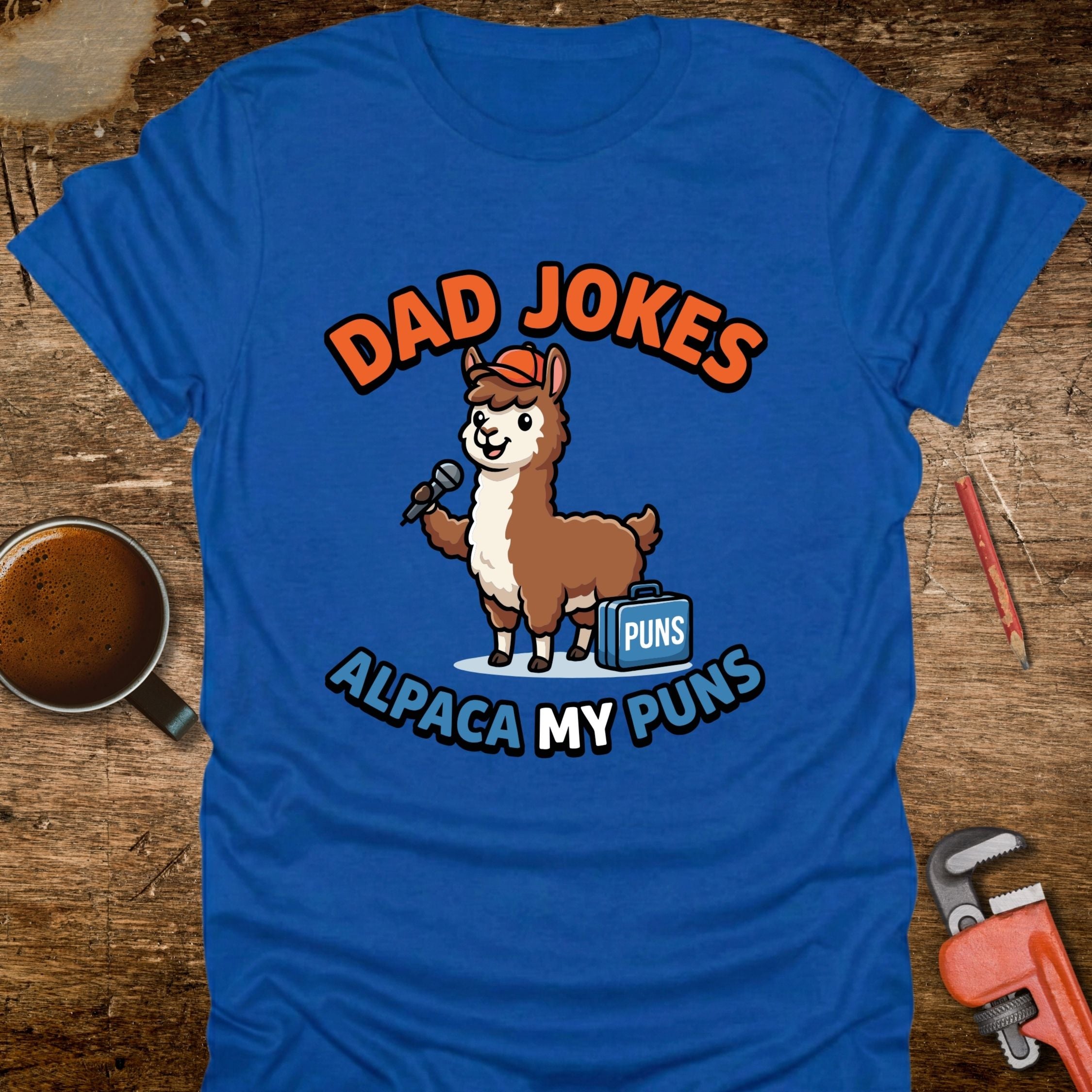 Dad Jokes Alpaca My Puns T-Shirt - product mockup view 9