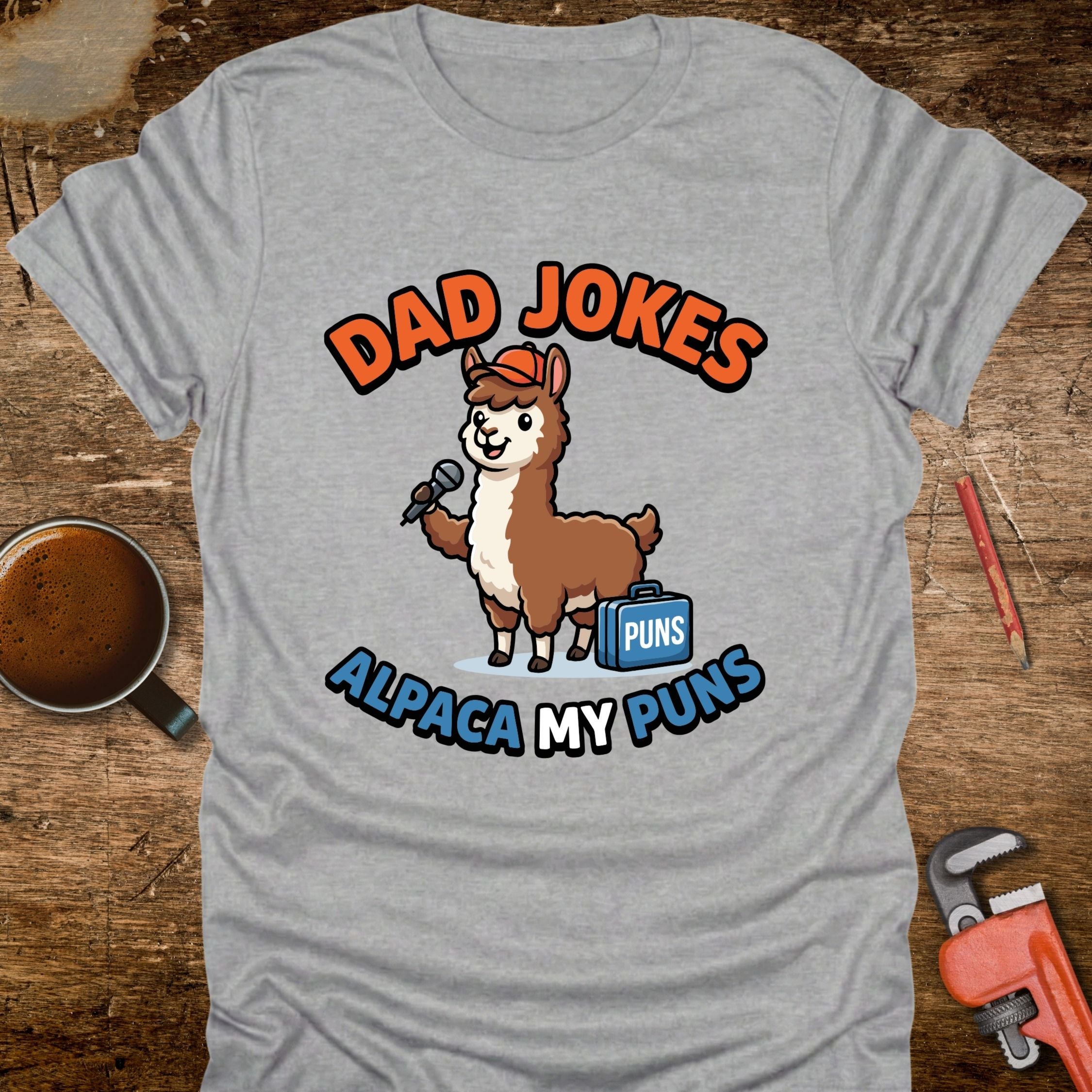 Dad Jokes Alpaca My Puns T-Shirt - alternative colour mockup