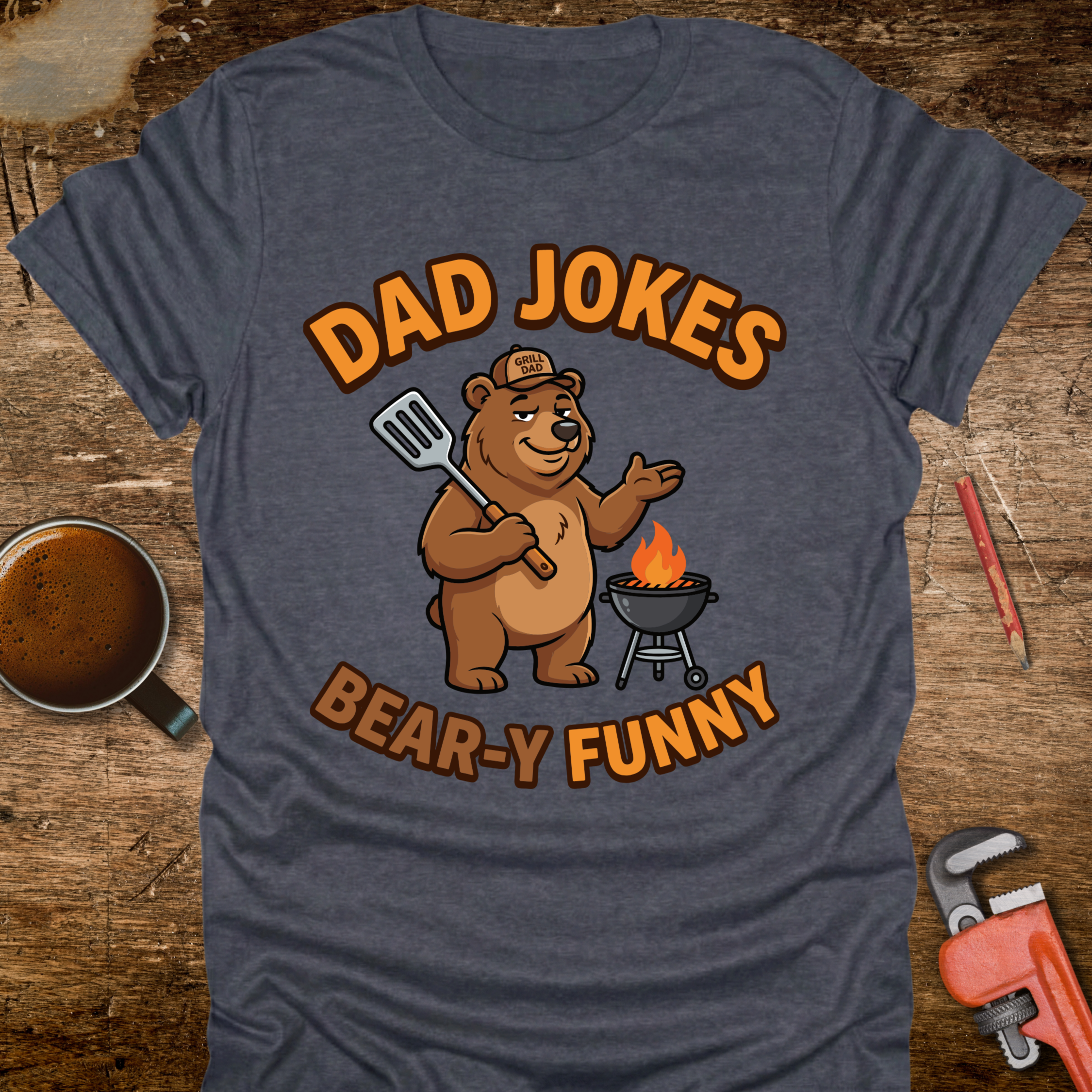 Dad Jokes Bear-y Funny T-Shirt - product mockup view 11
