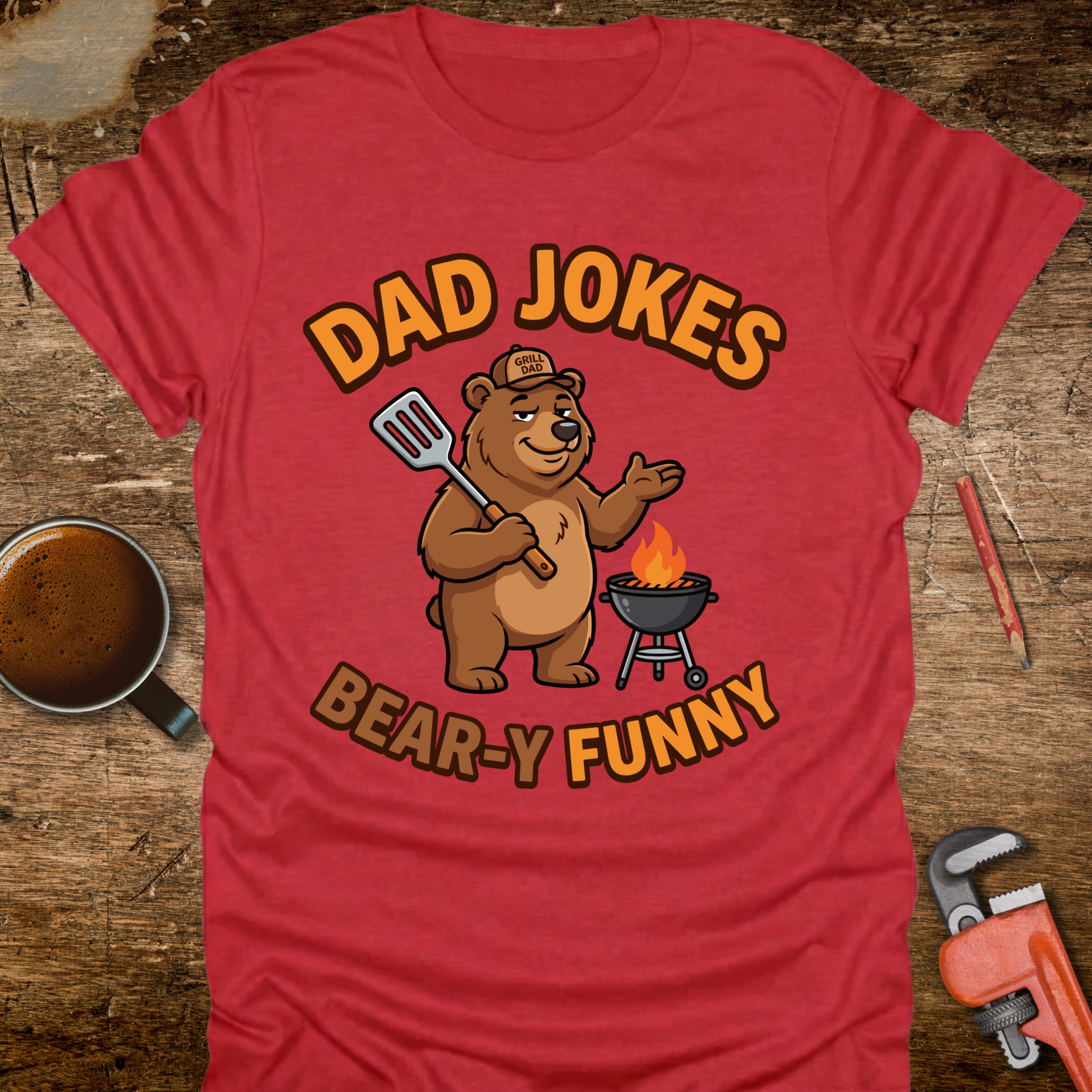 Dad Jokes Bear-y Funny T-Shirt - product mockup view 12