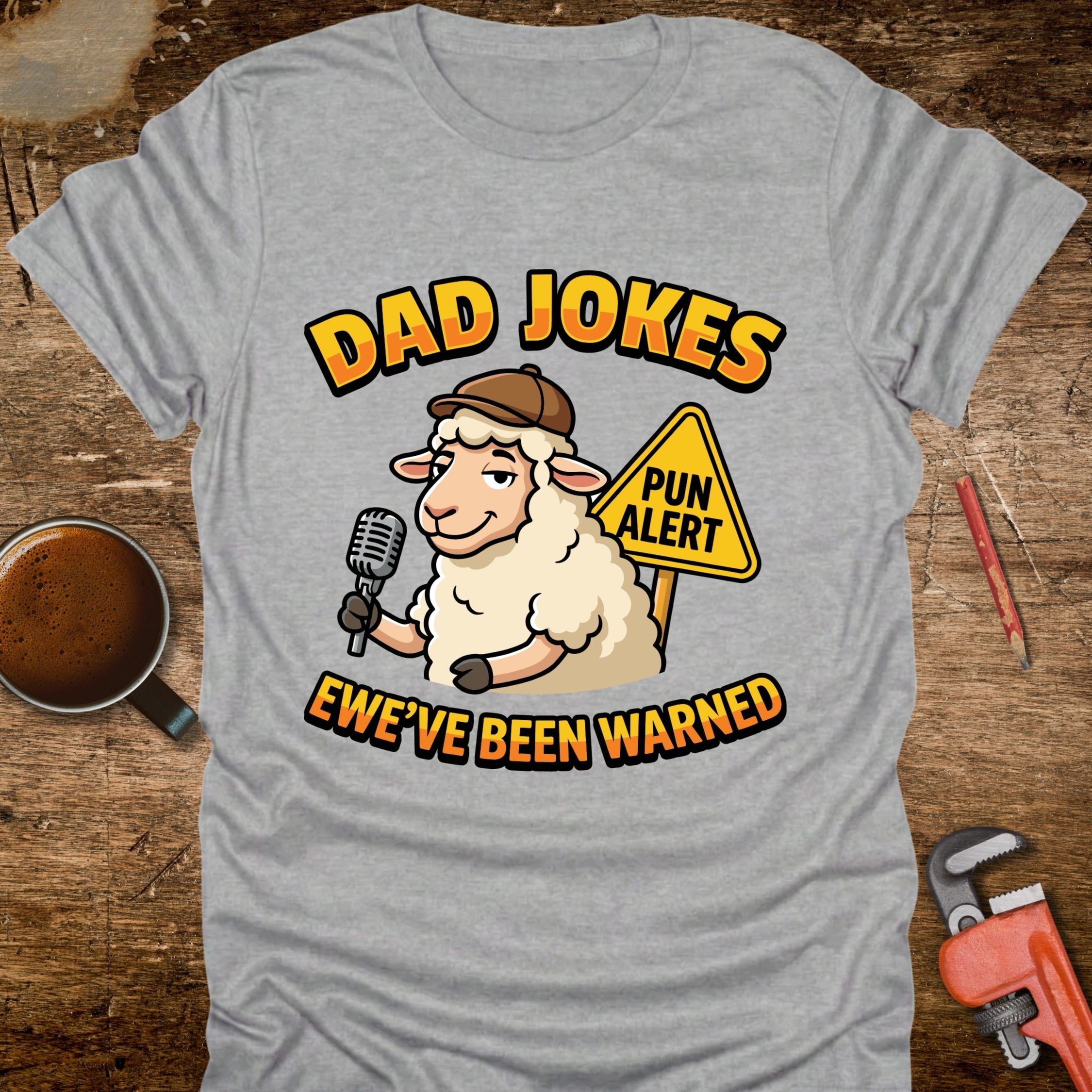Dad Jokes Ewe've Been Warned T-Shirt - alternative colour mockup