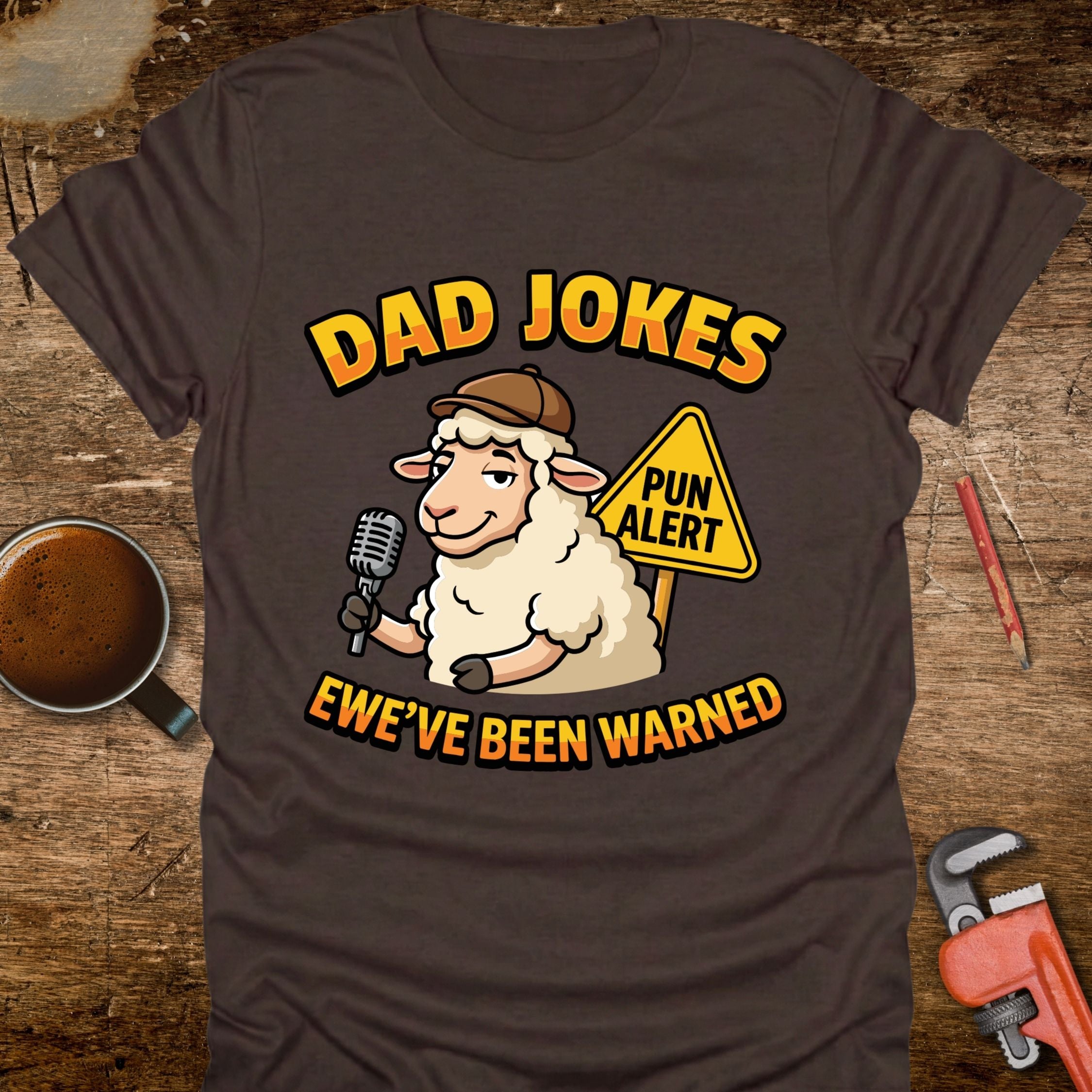 Dad Jokes Ewe've Been Warned T-Shirt - lifestyle product photo