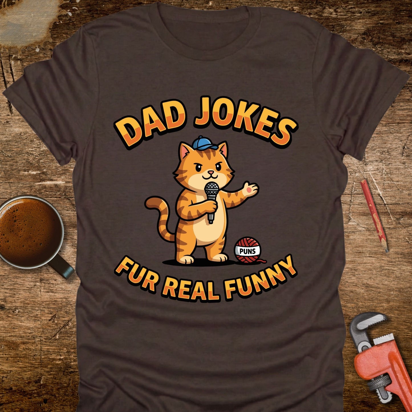 Dad Jokes Fur Real Funny Cat T-Shirt