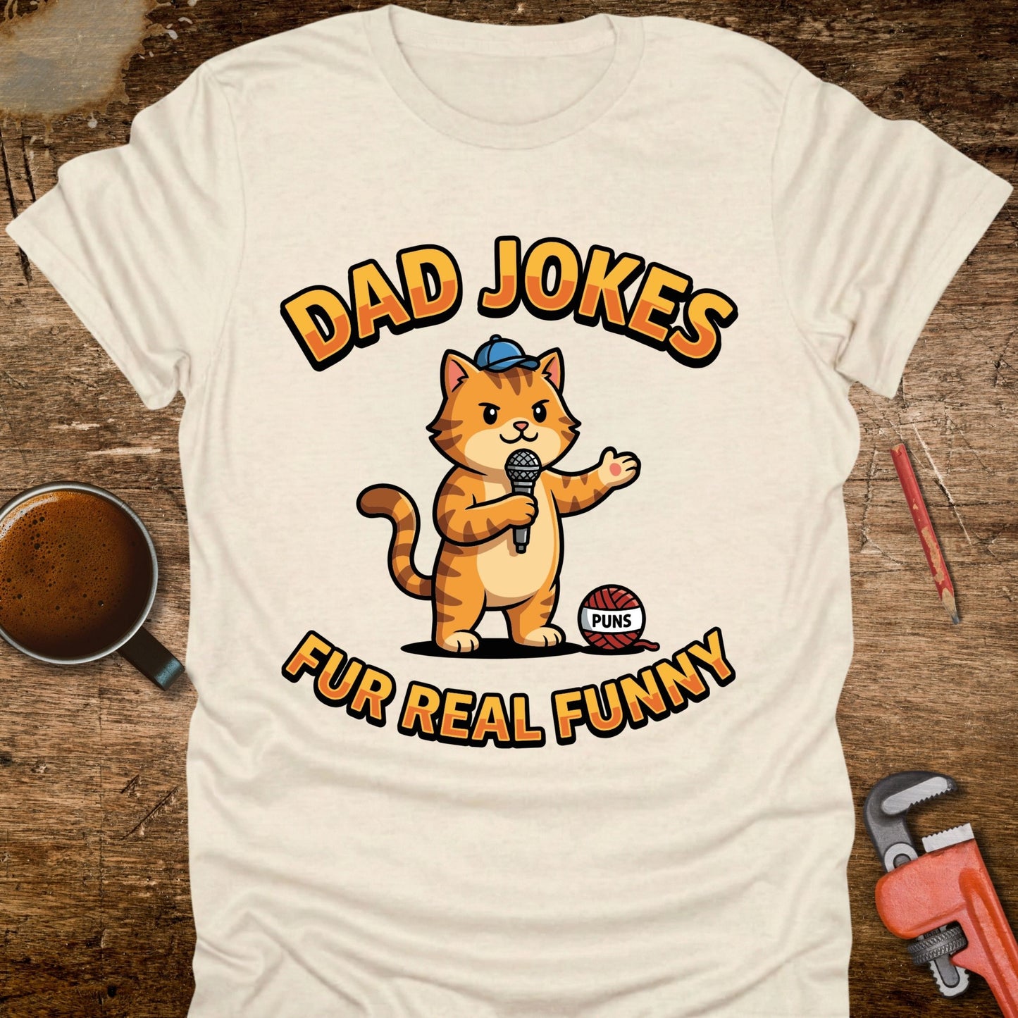 Dad Jokes Fur Real Funny Cat T-Shirt