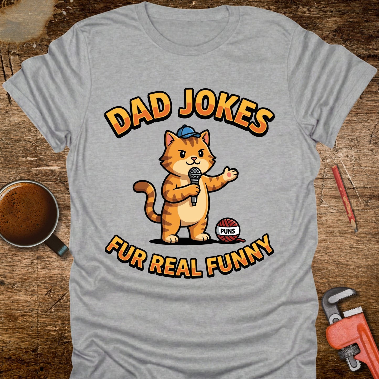 Dad Jokes Fur Real Funny Cat T-Shirt