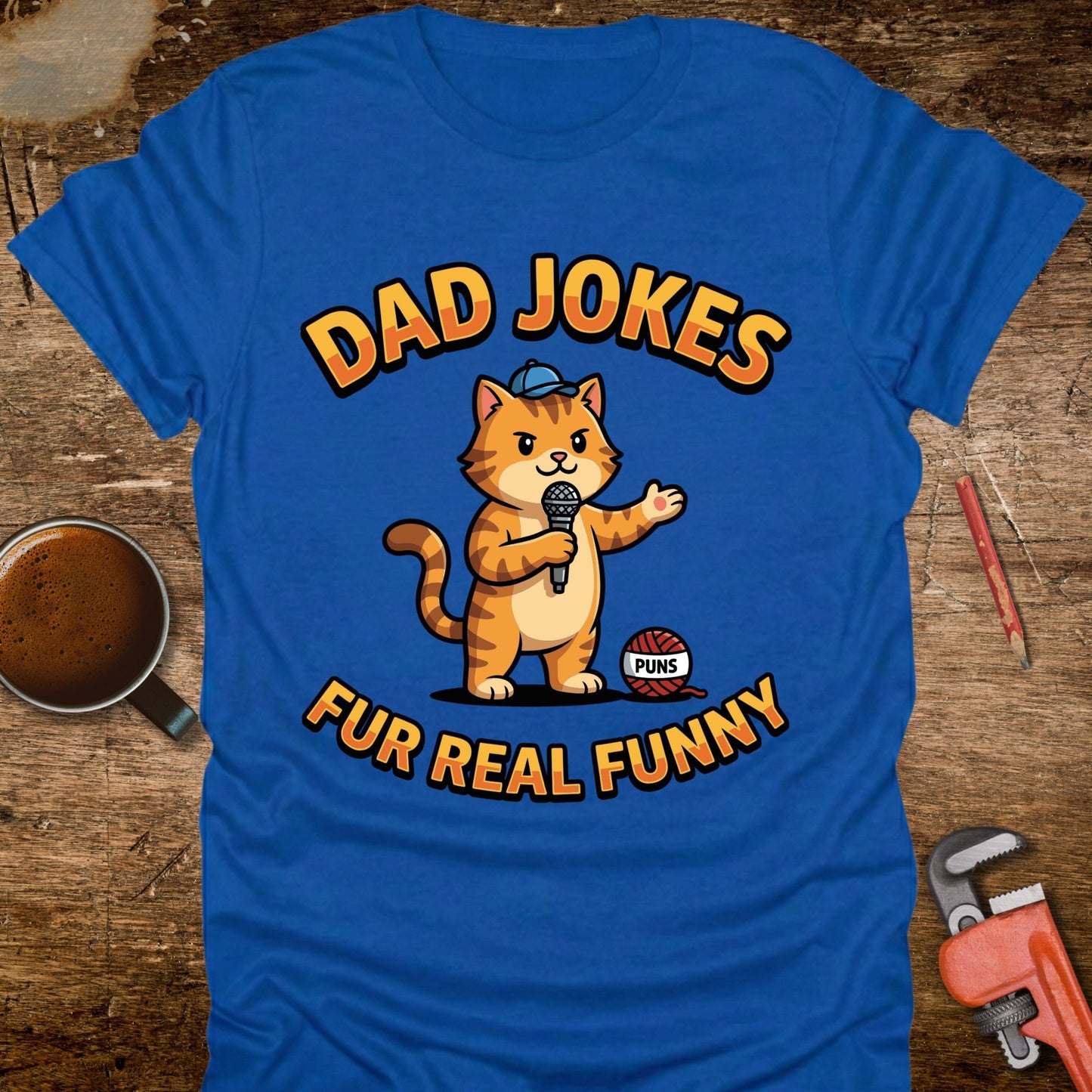 Dad Jokes Fur Real Funny Cat T-Shirt