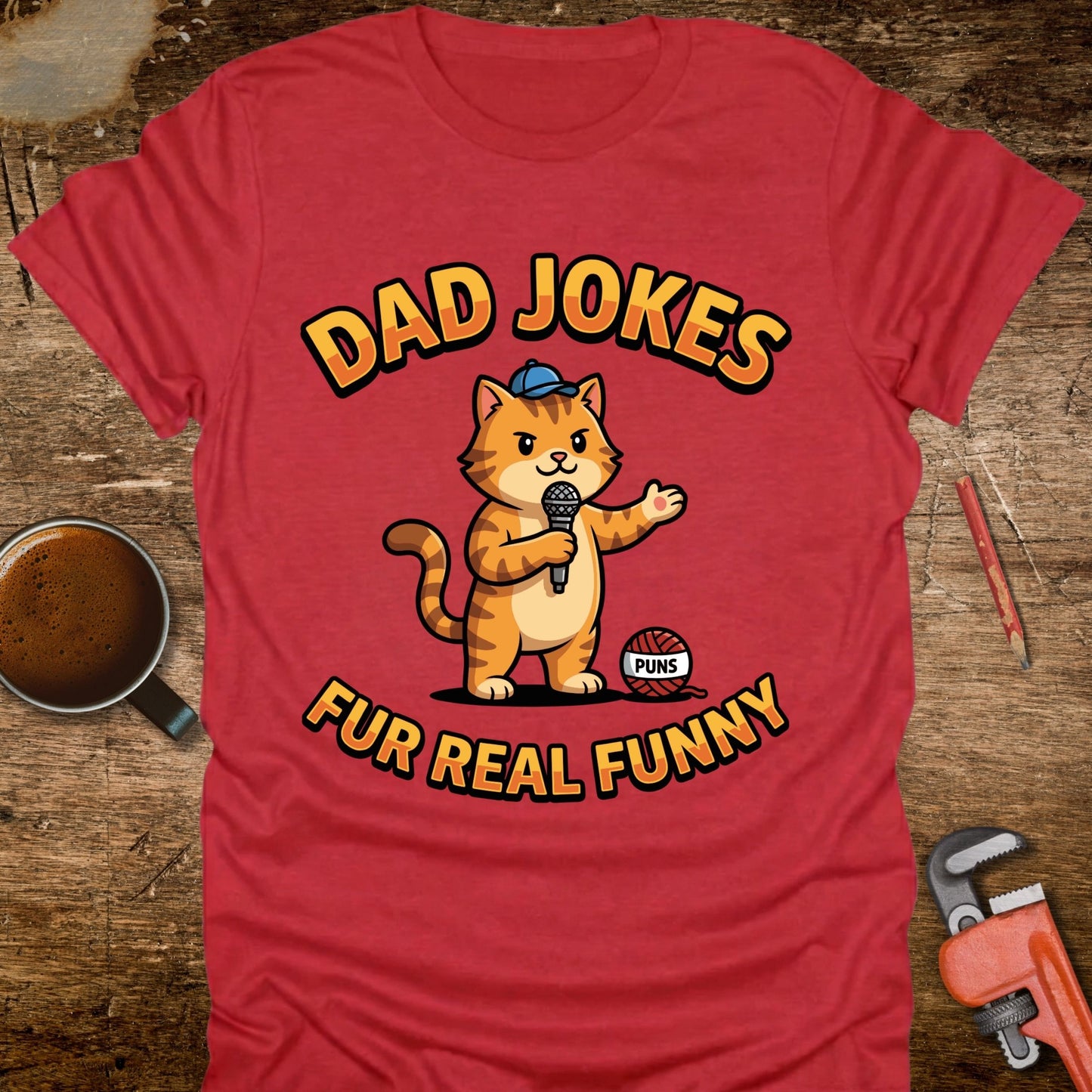 Dad Jokes Fur Real Funny Cat T-Shirt