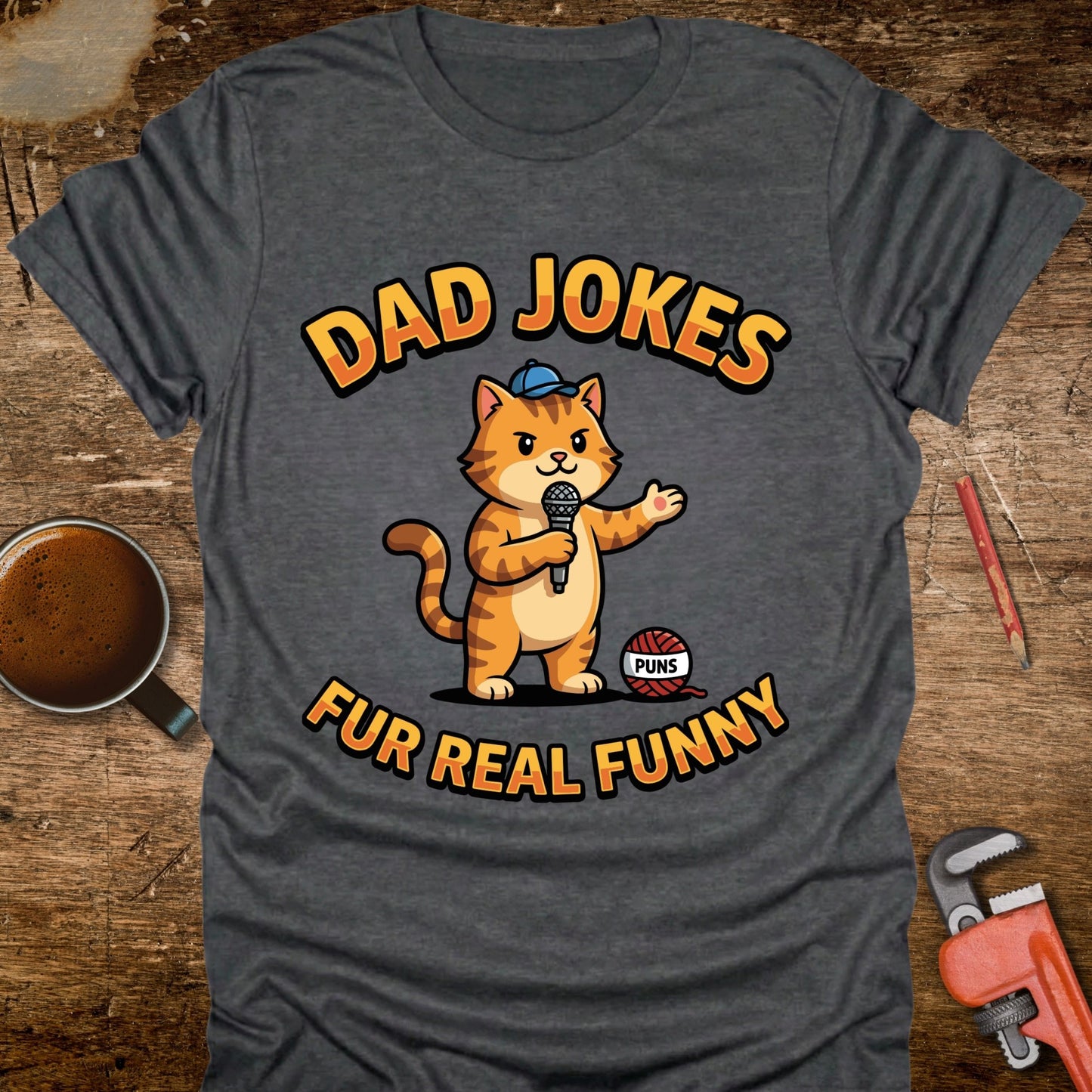 Dad Jokes Fur Real Funny Cat T-Shirt