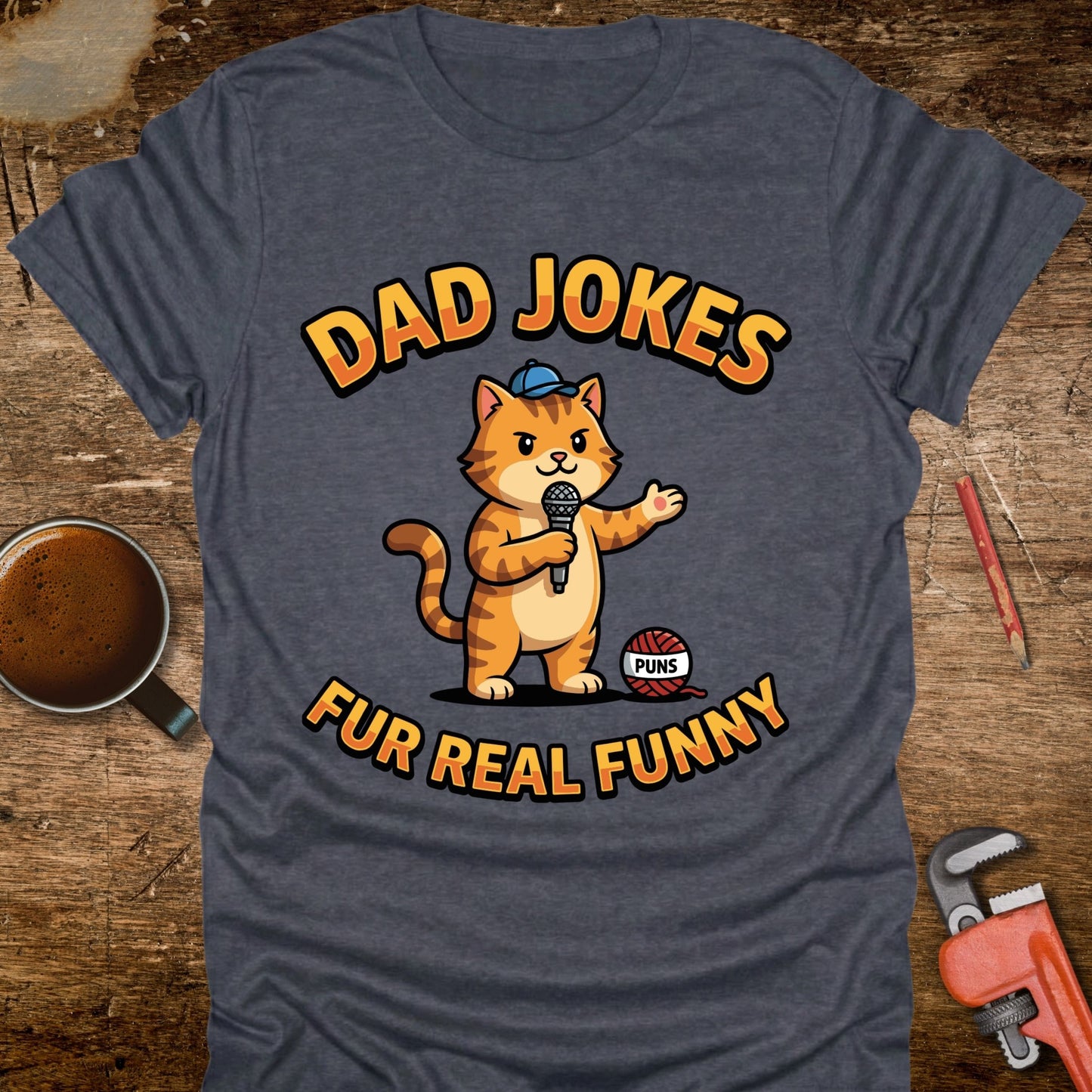 Dad Jokes Fur Real Funny Cat T-Shirt