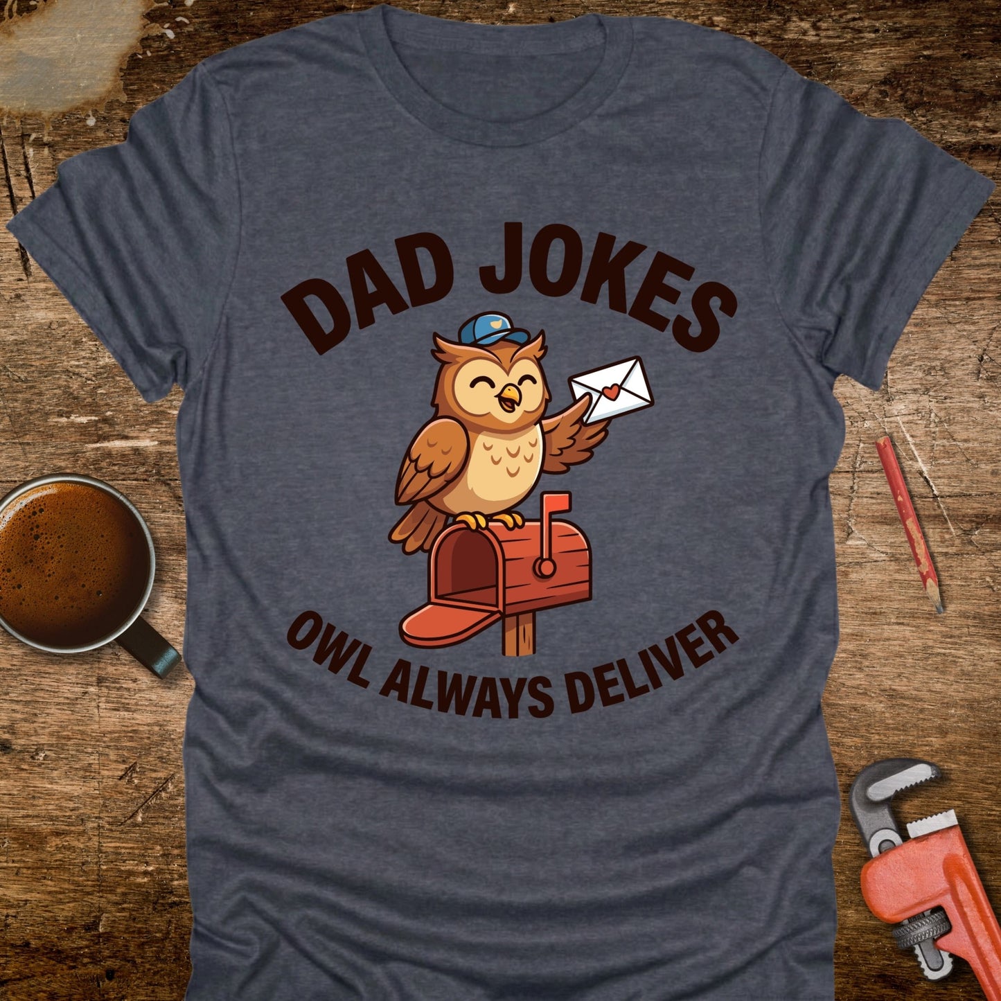 Dad Jokes Owl Always Deliver T-Shirt