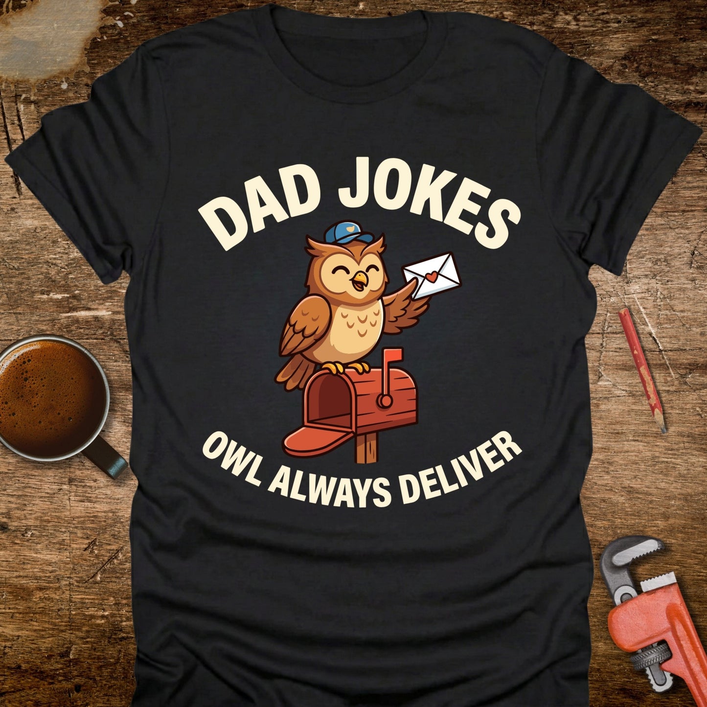 Dad Jokes Owl Always Deliver T-Shirt