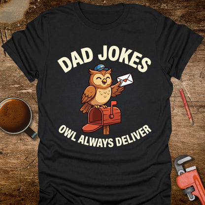 Dad Jokes Owl Always Deliver T-Shirt