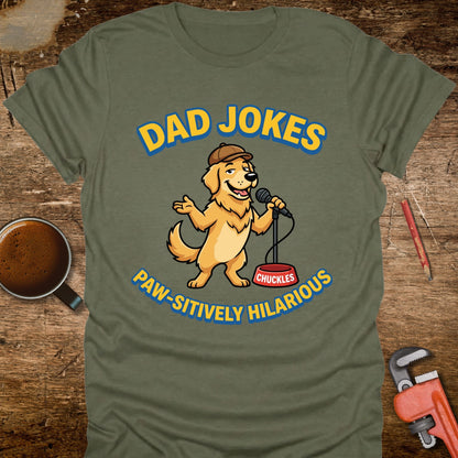Dad Jokes Paw-sitively Hilarious T-Shirt
