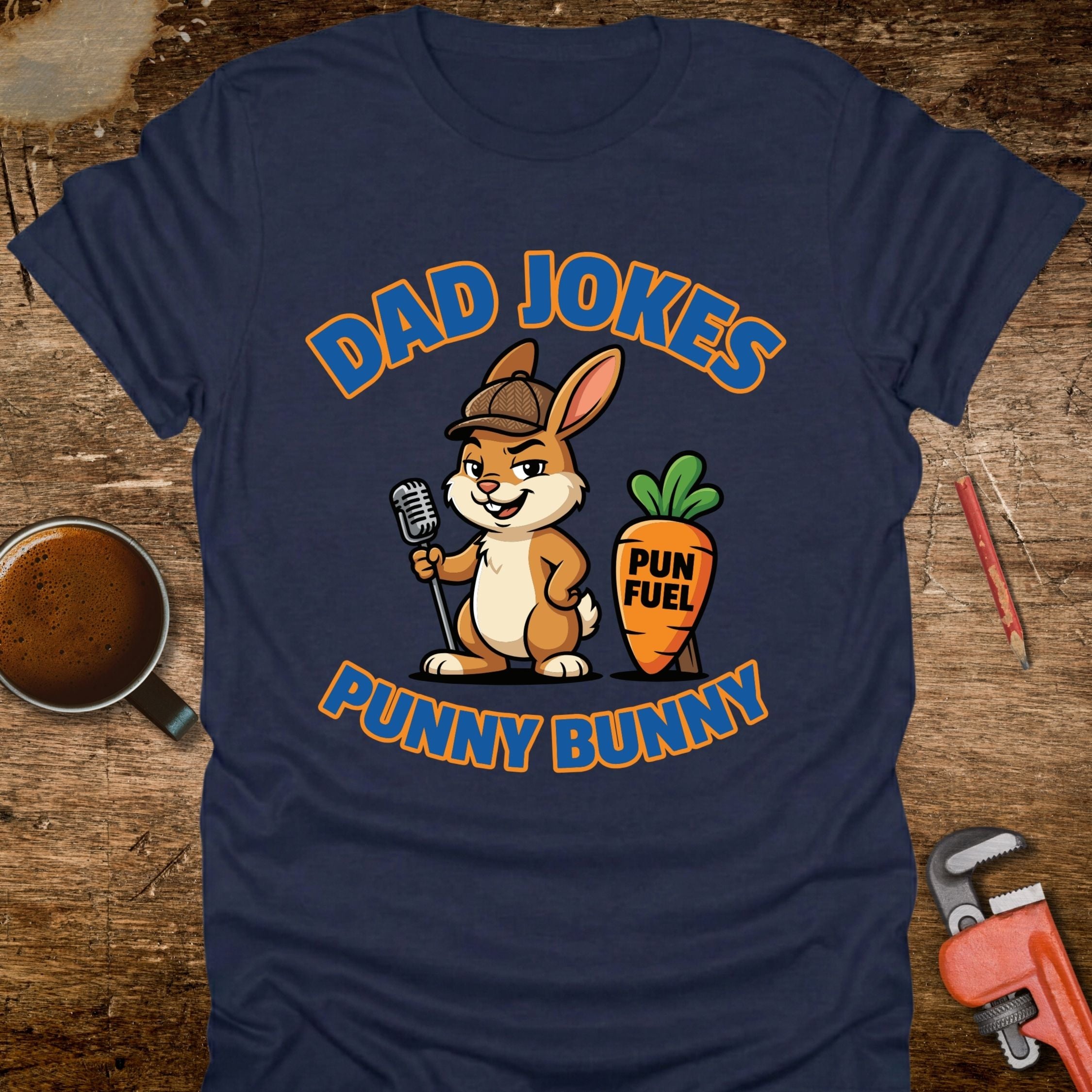Dad Jokes Punny Bunny T-Shirt - product mockup view 10