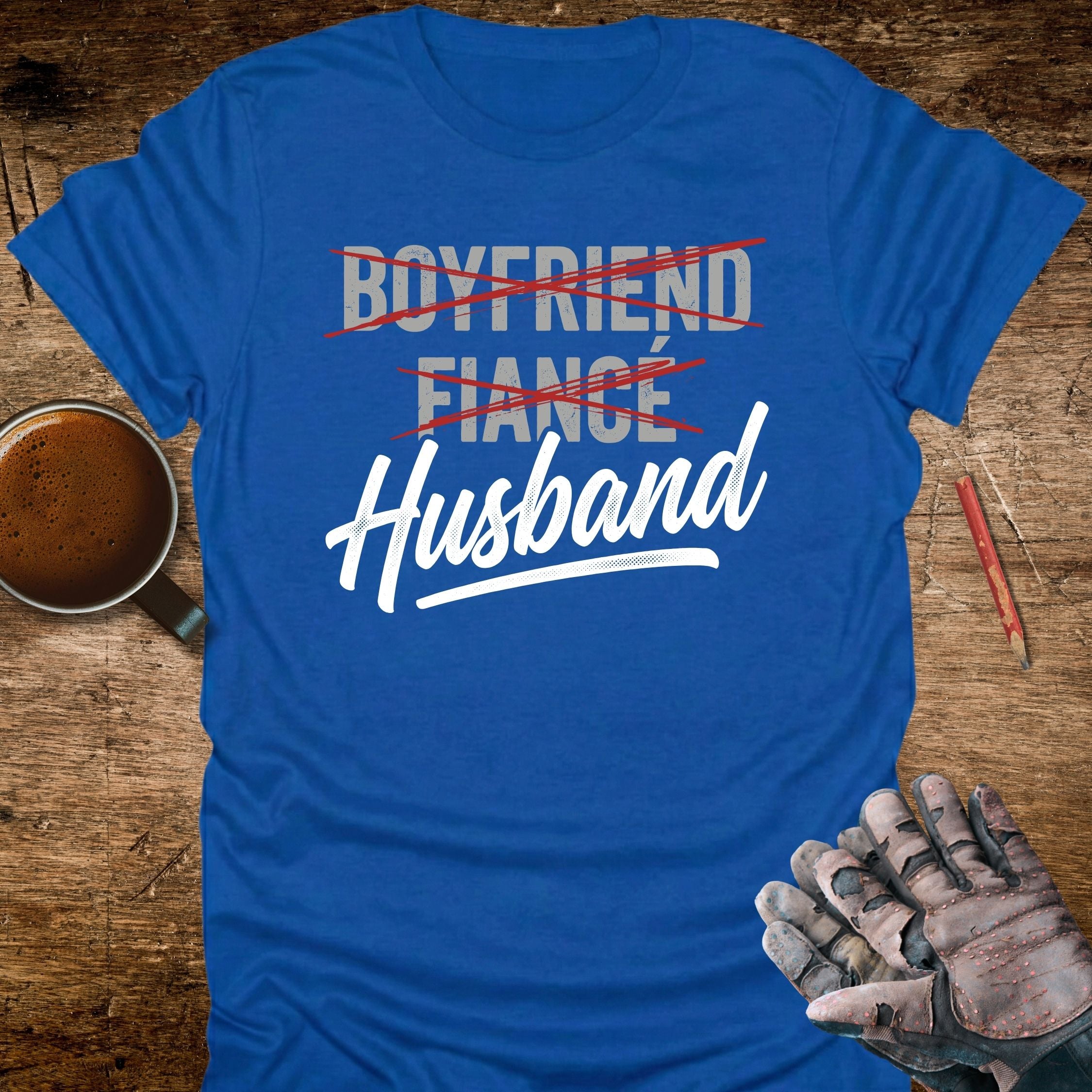 Boyfriend Fianc Husband T-Shirt - detail shot graphic design
