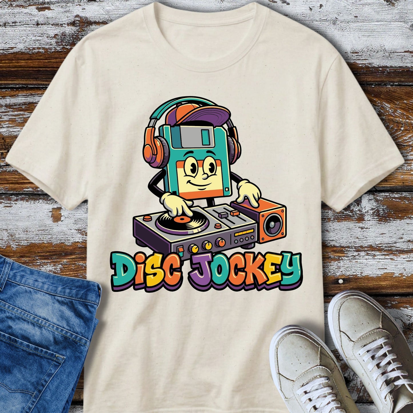 Retro DJ Floppy Disk T-Shirt