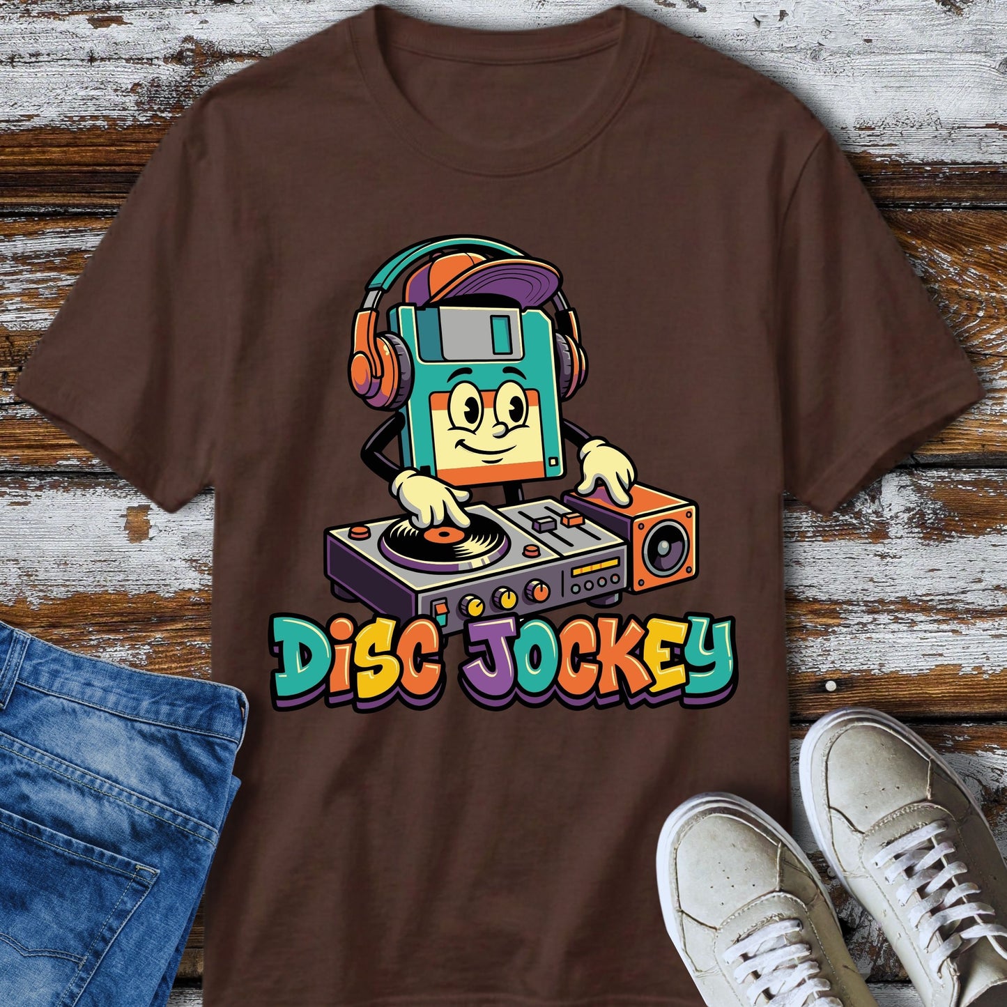 Retro DJ Floppy Disk T-Shirt