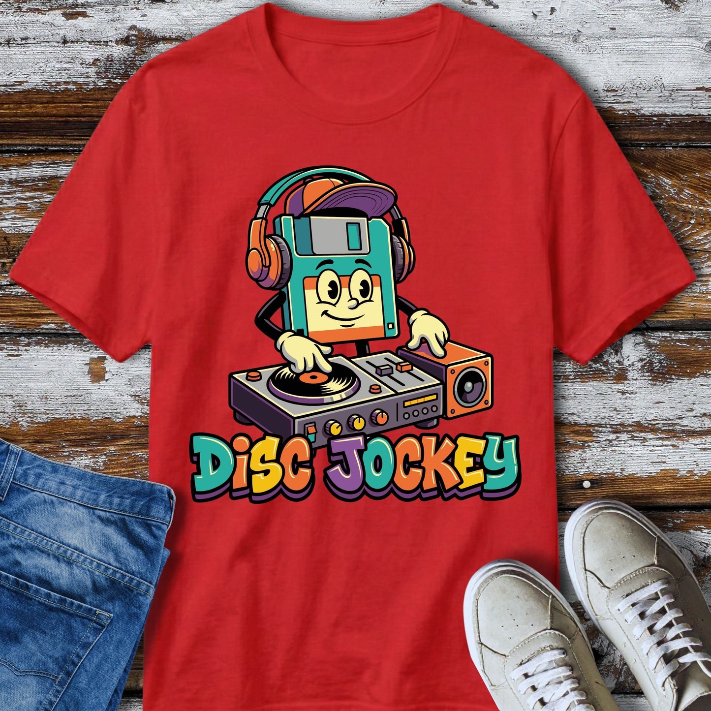 Retro DJ Floppy Disk T-Shirt