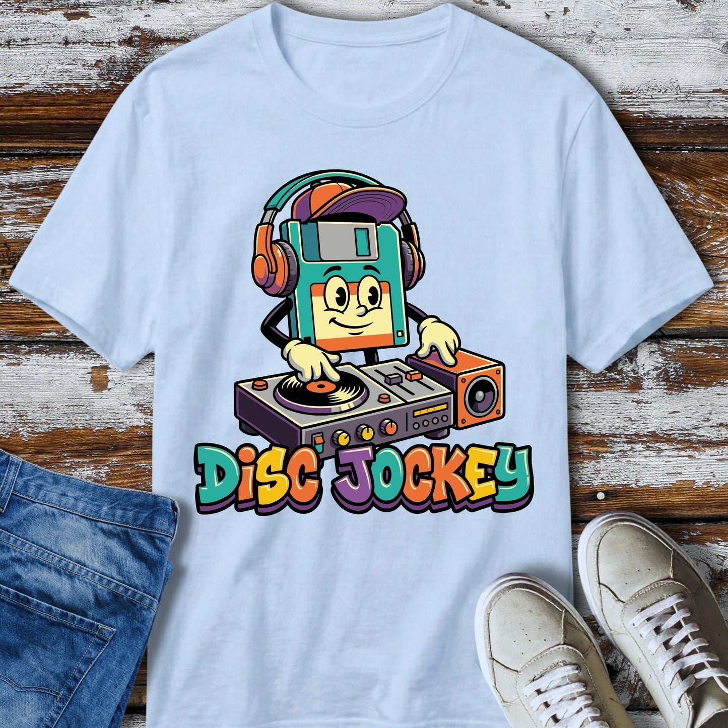 Retro DJ Floppy Disk T-Shirt