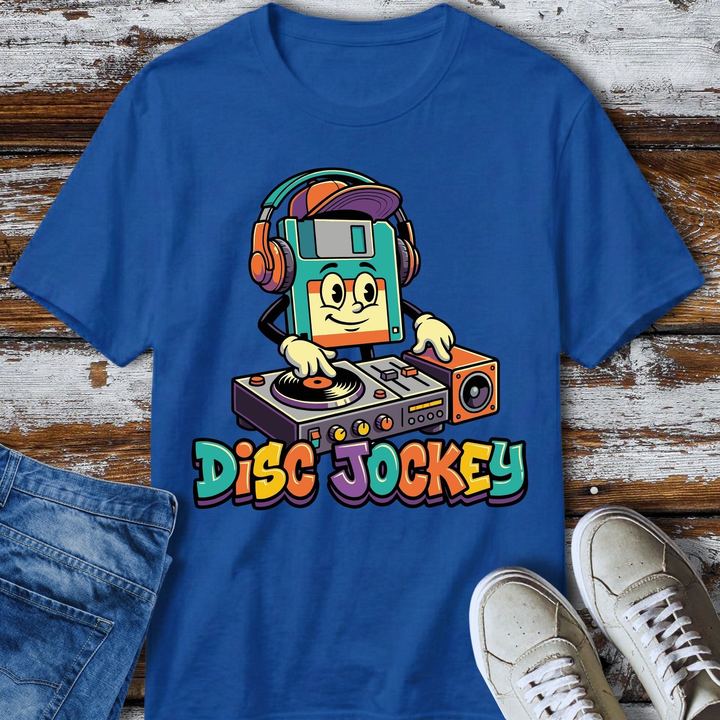 Retro DJ Floppy Disk T-Shirt