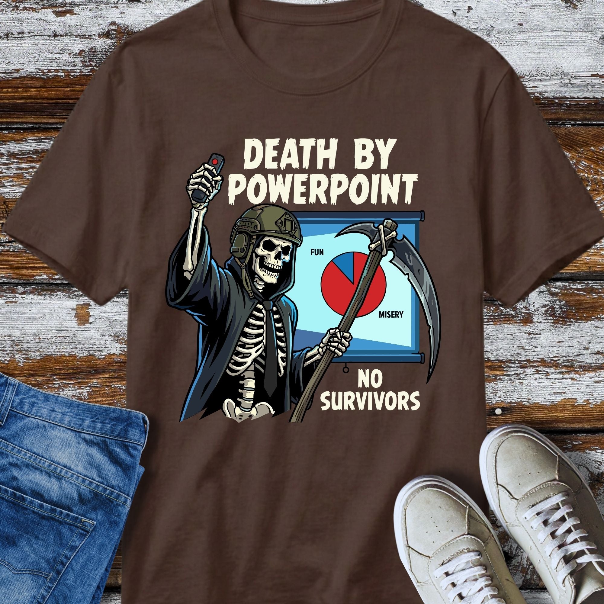 Death By PowerPoint T-Shirt - alternative colour mockup