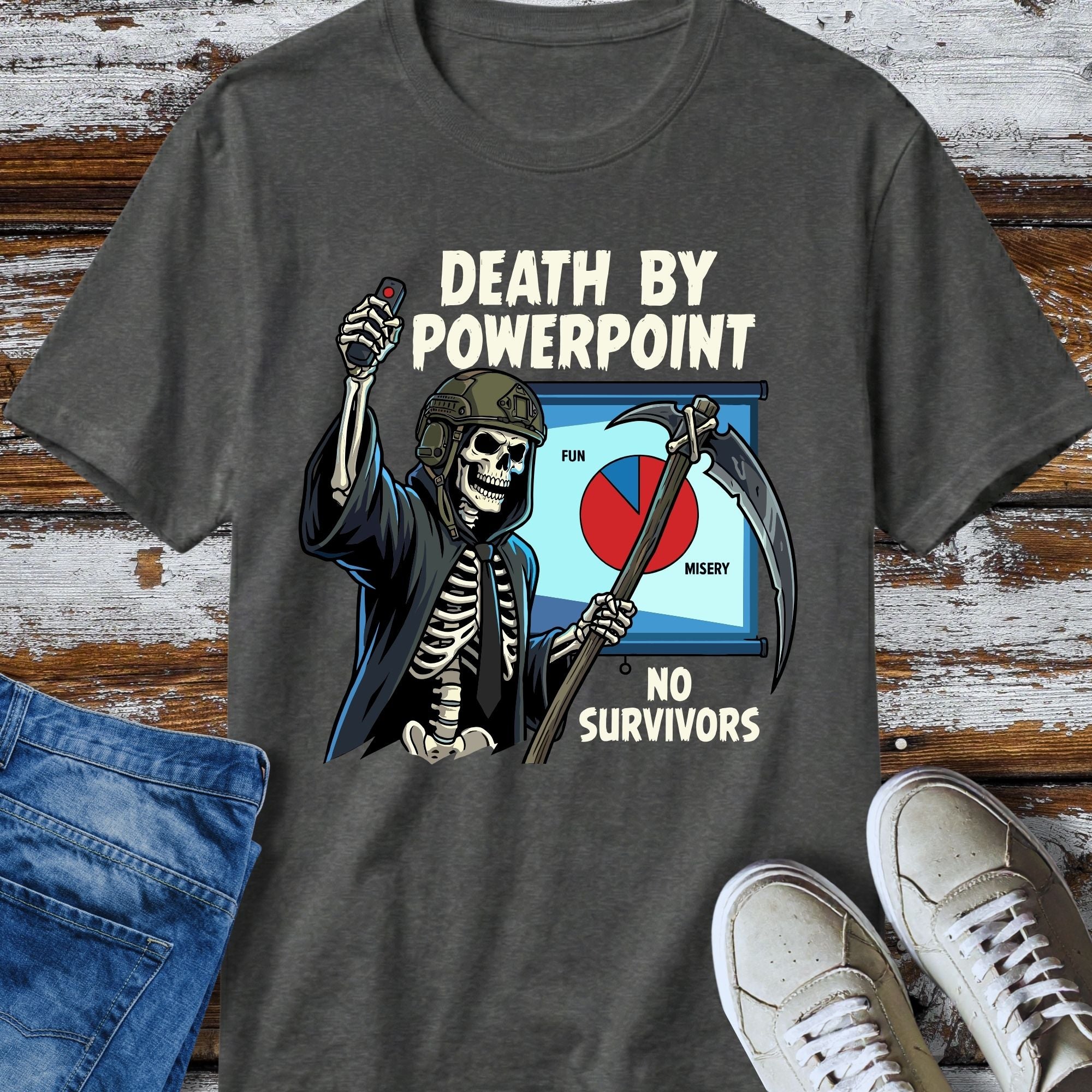 Death By PowerPoint T-Shirt - colour variant view