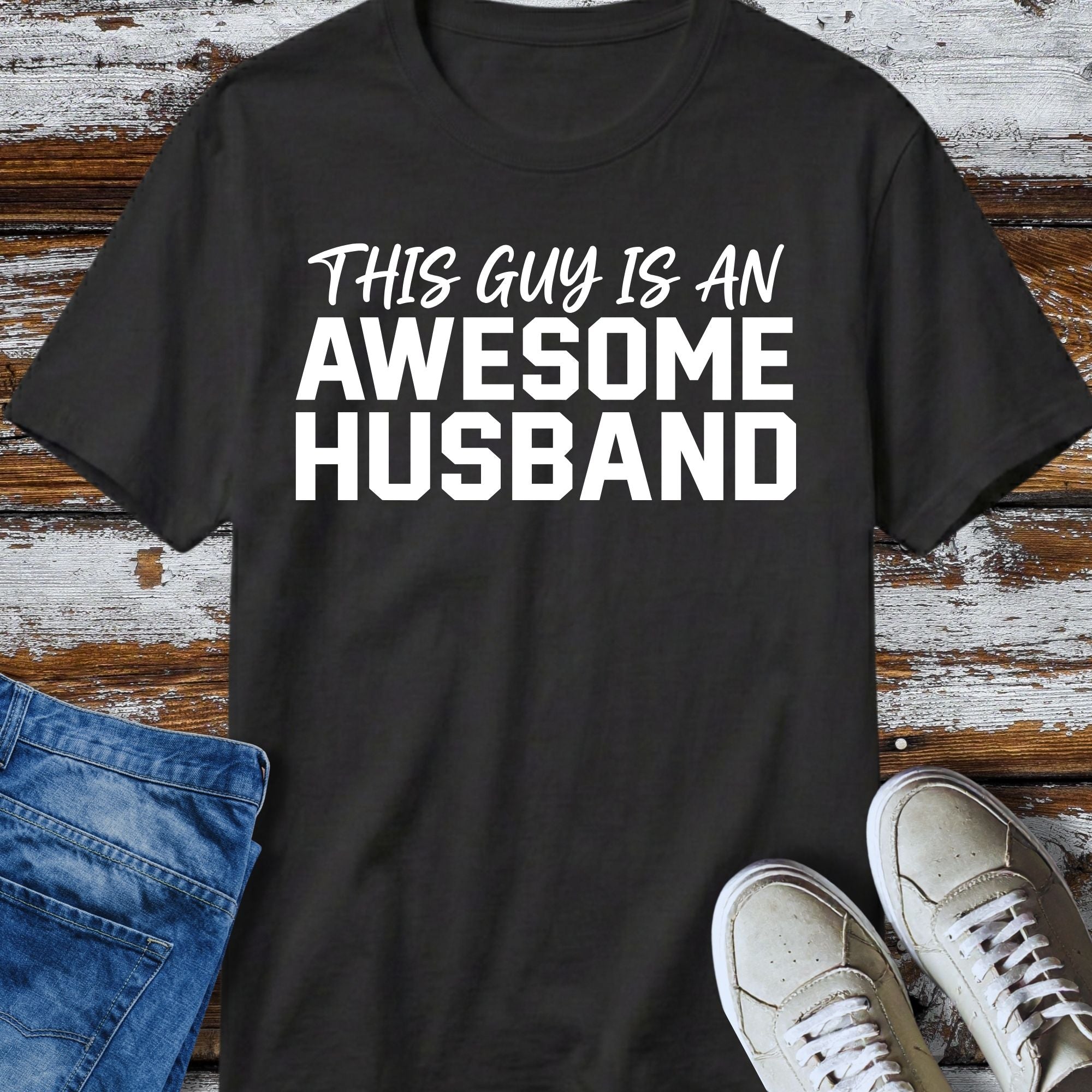 Awesome Husband TShirt - front view funny graphic tee