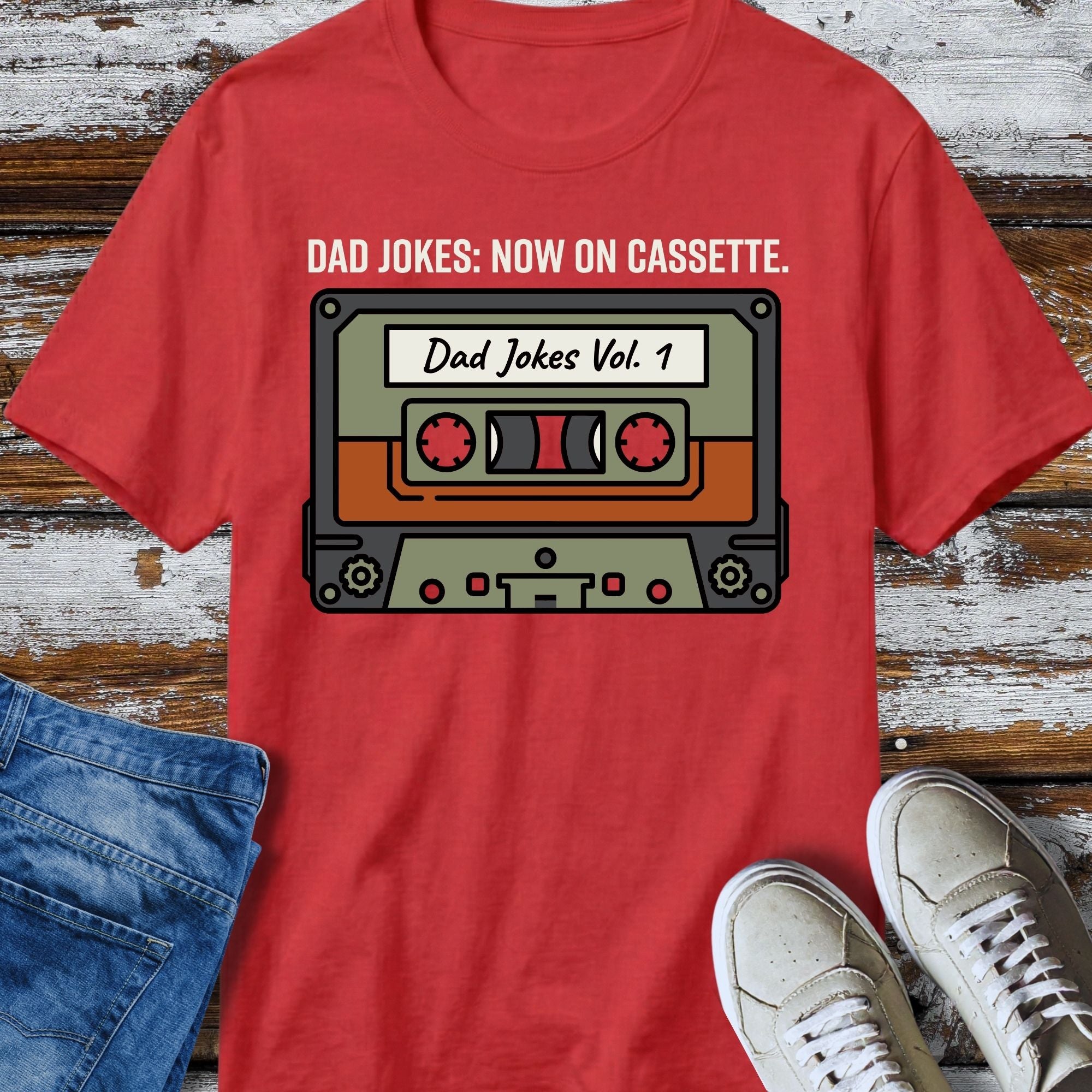 Dad Jokes Vol. 1 Cassette T-Shirt - product mockup view 11