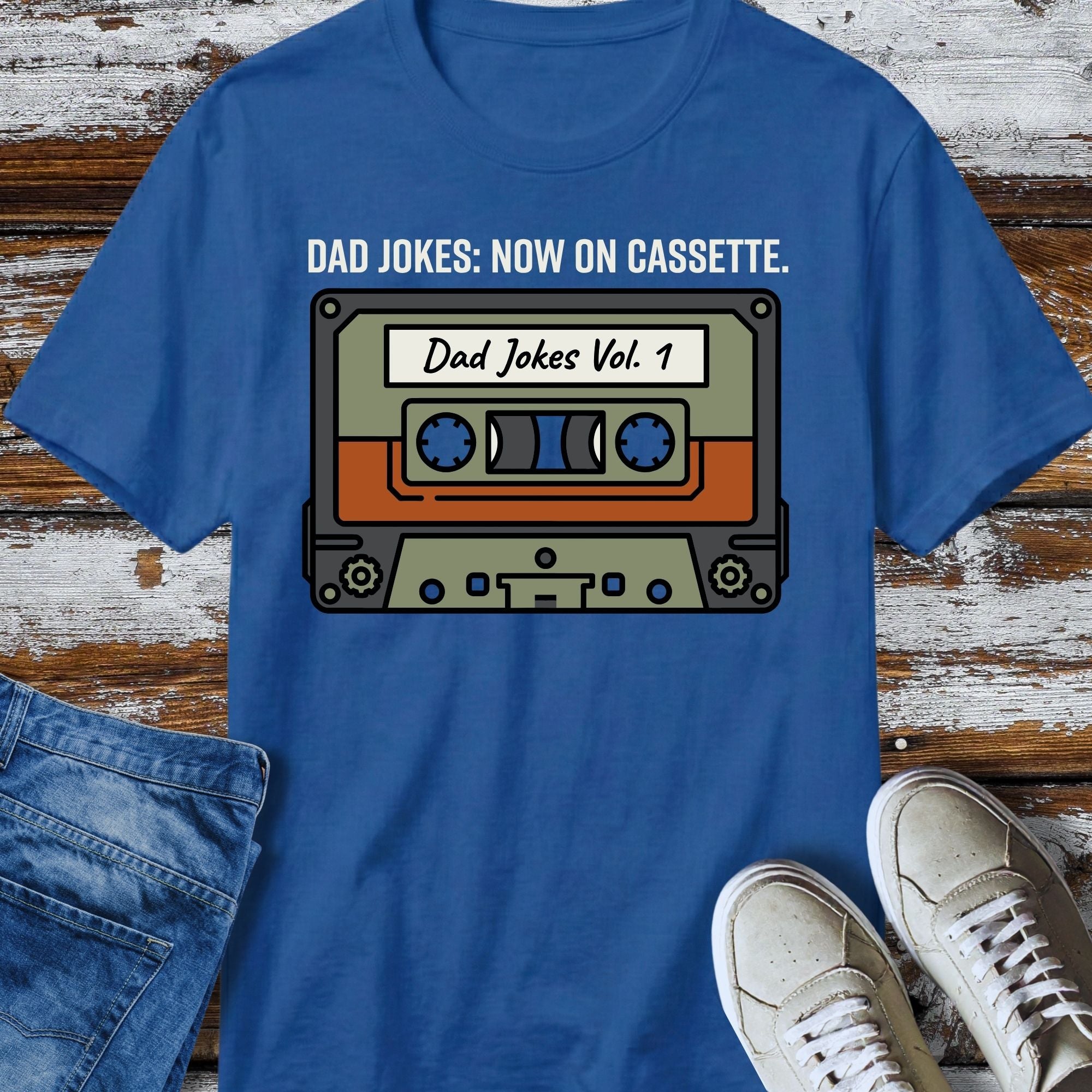 Dad Jokes Vol. 1 Cassette T-Shirt - detail shot graphic design