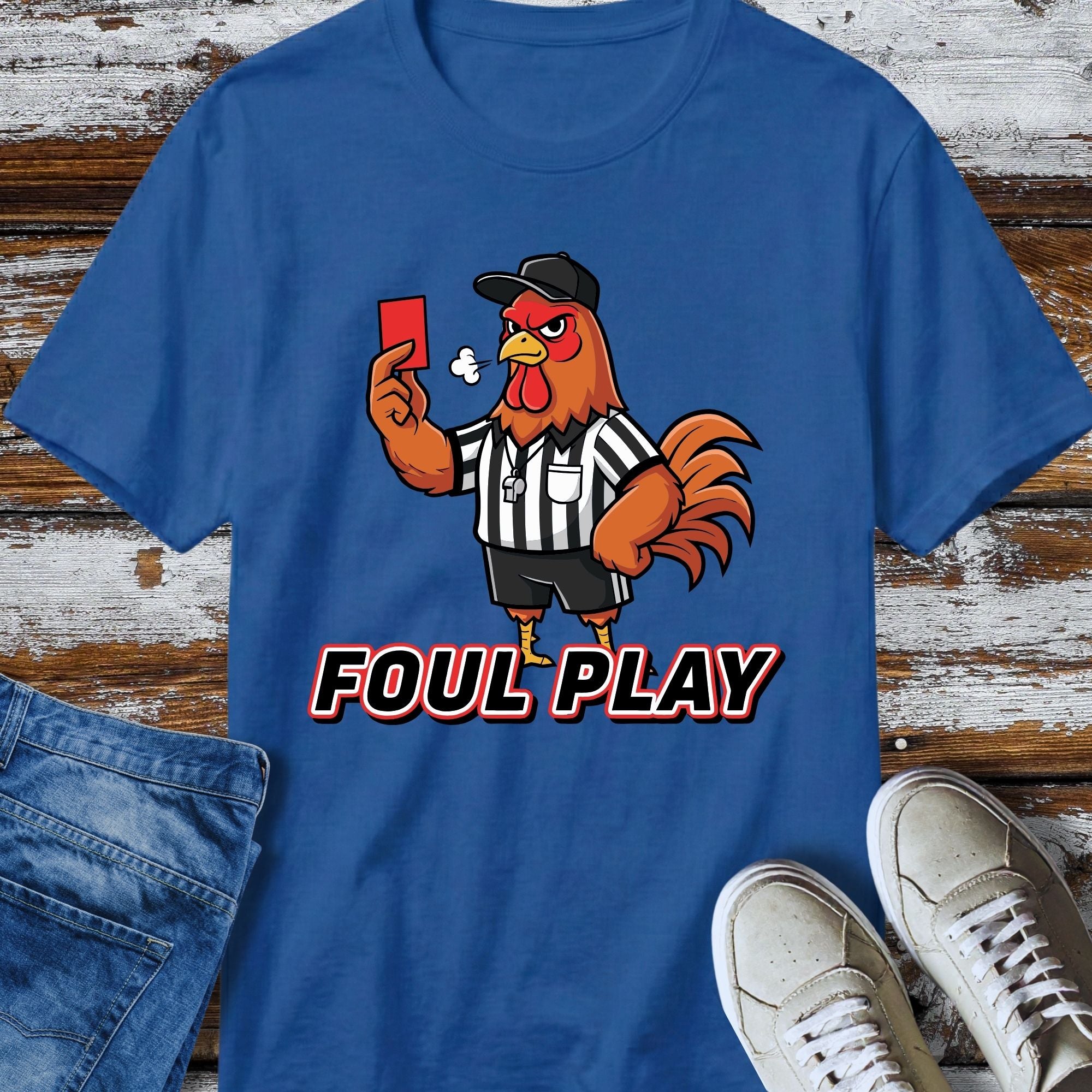 Foul Play Rooster Referee T-Shirt - product mockup view 9