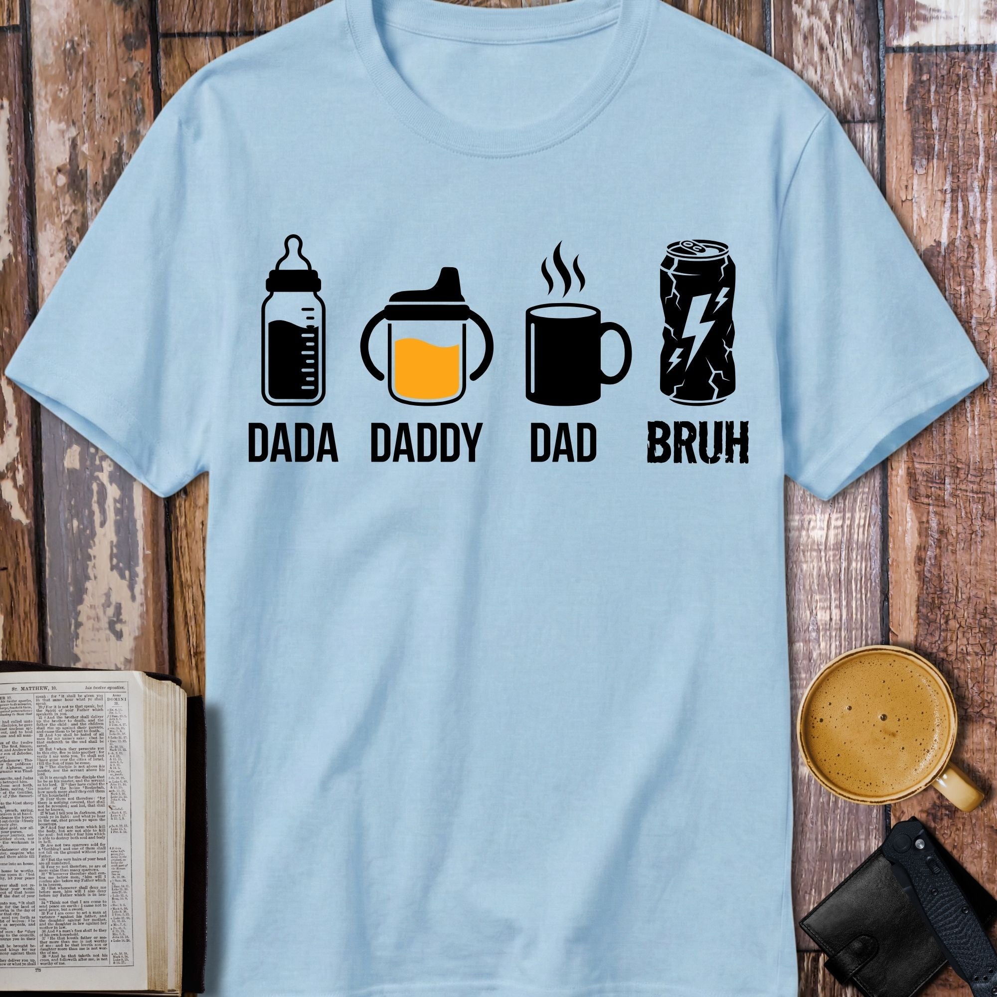 Dad Life Evolution T-Shirt - detail shot graphic design