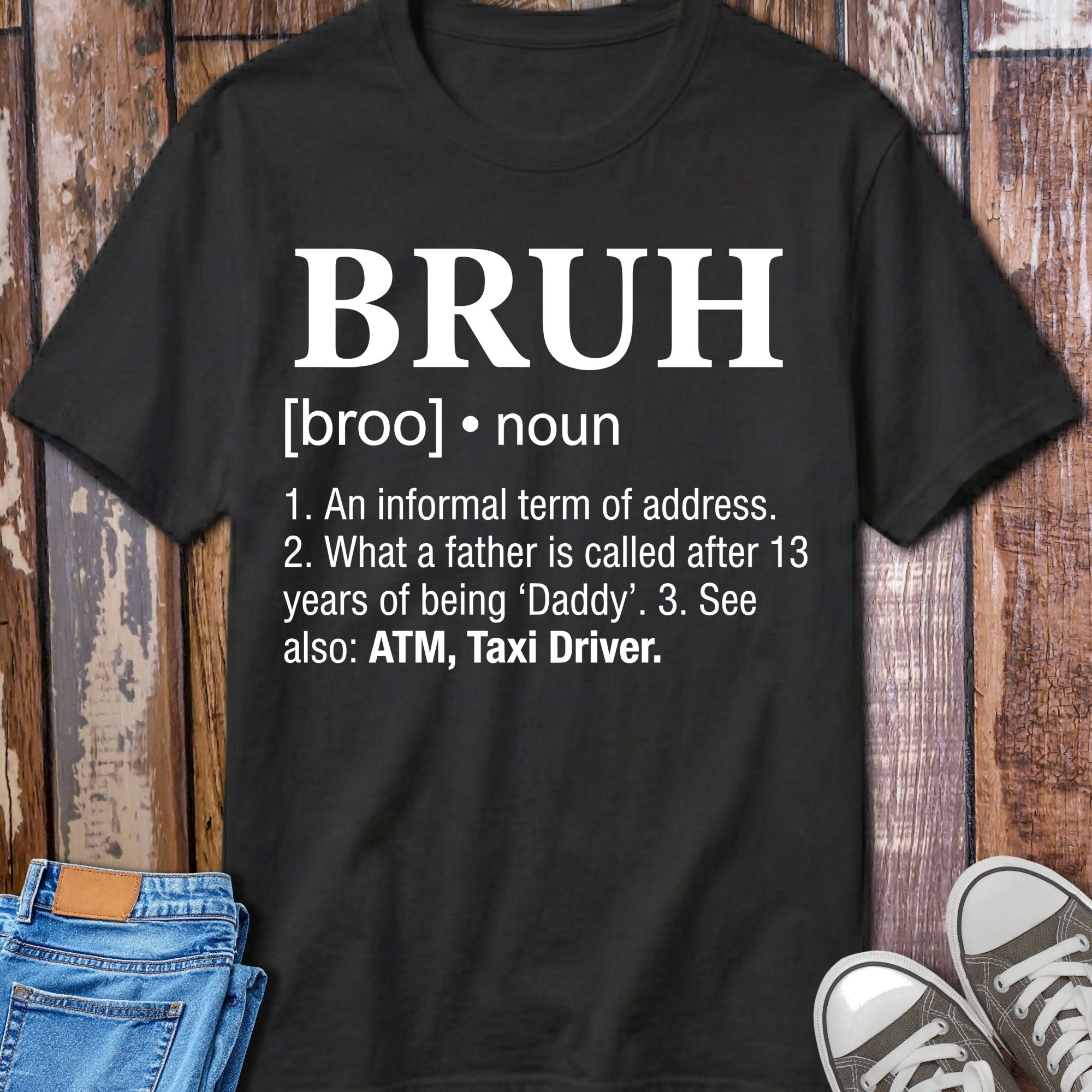 Bruh Definition T-Shirt - design detail closeup