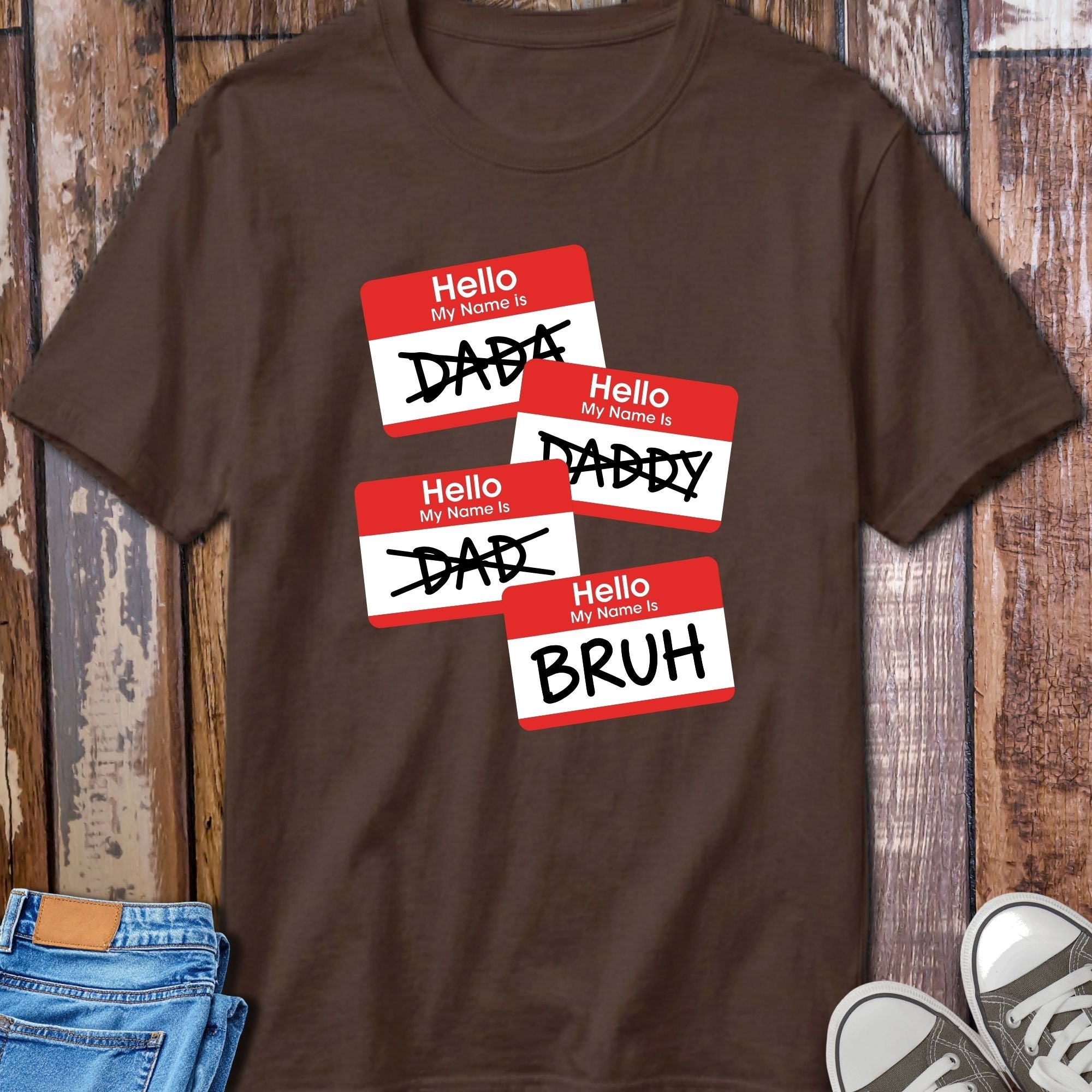 Dad Name Tag T-Shirt - alternative colour mockup