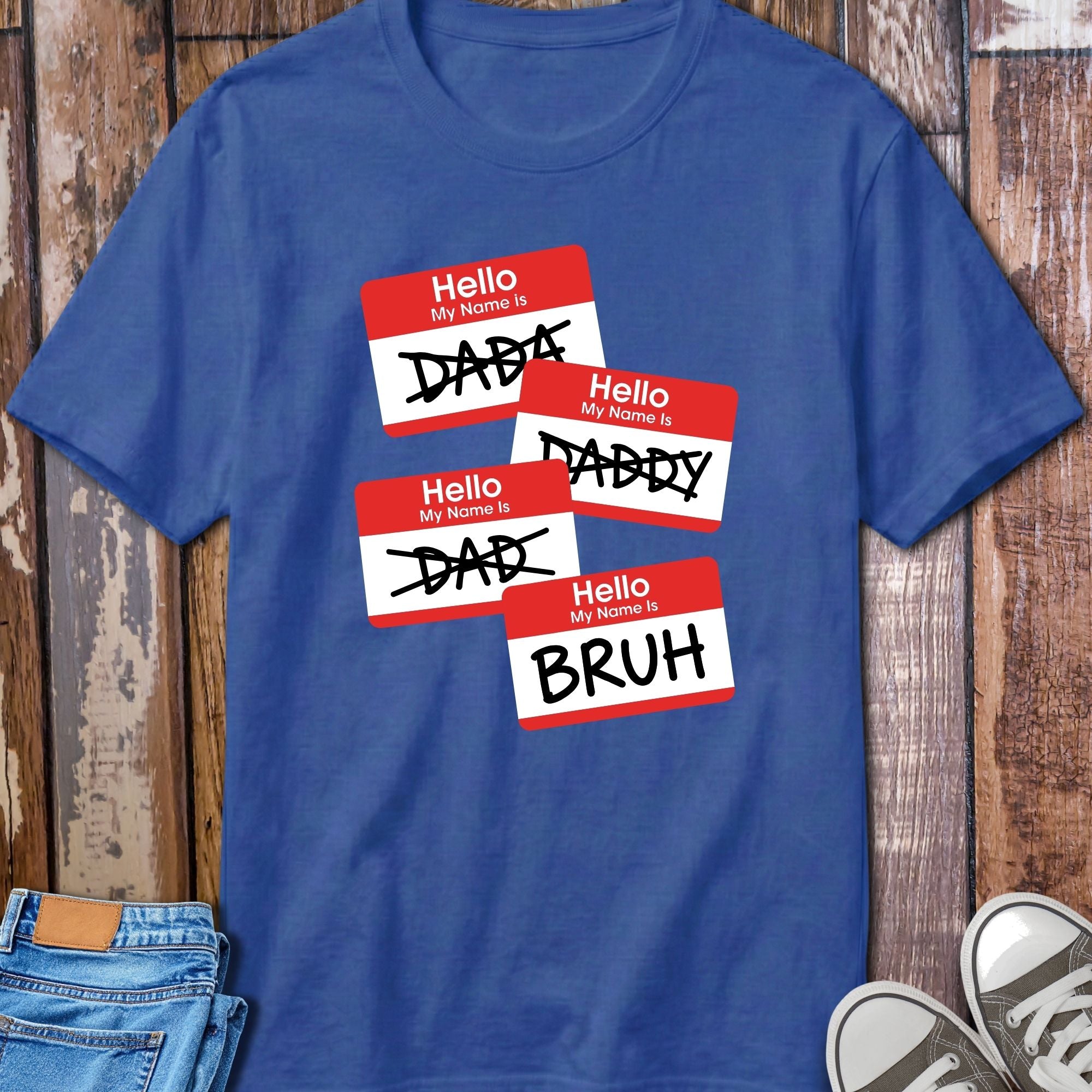 Dad Name Tag T-Shirt - product mockup view 9