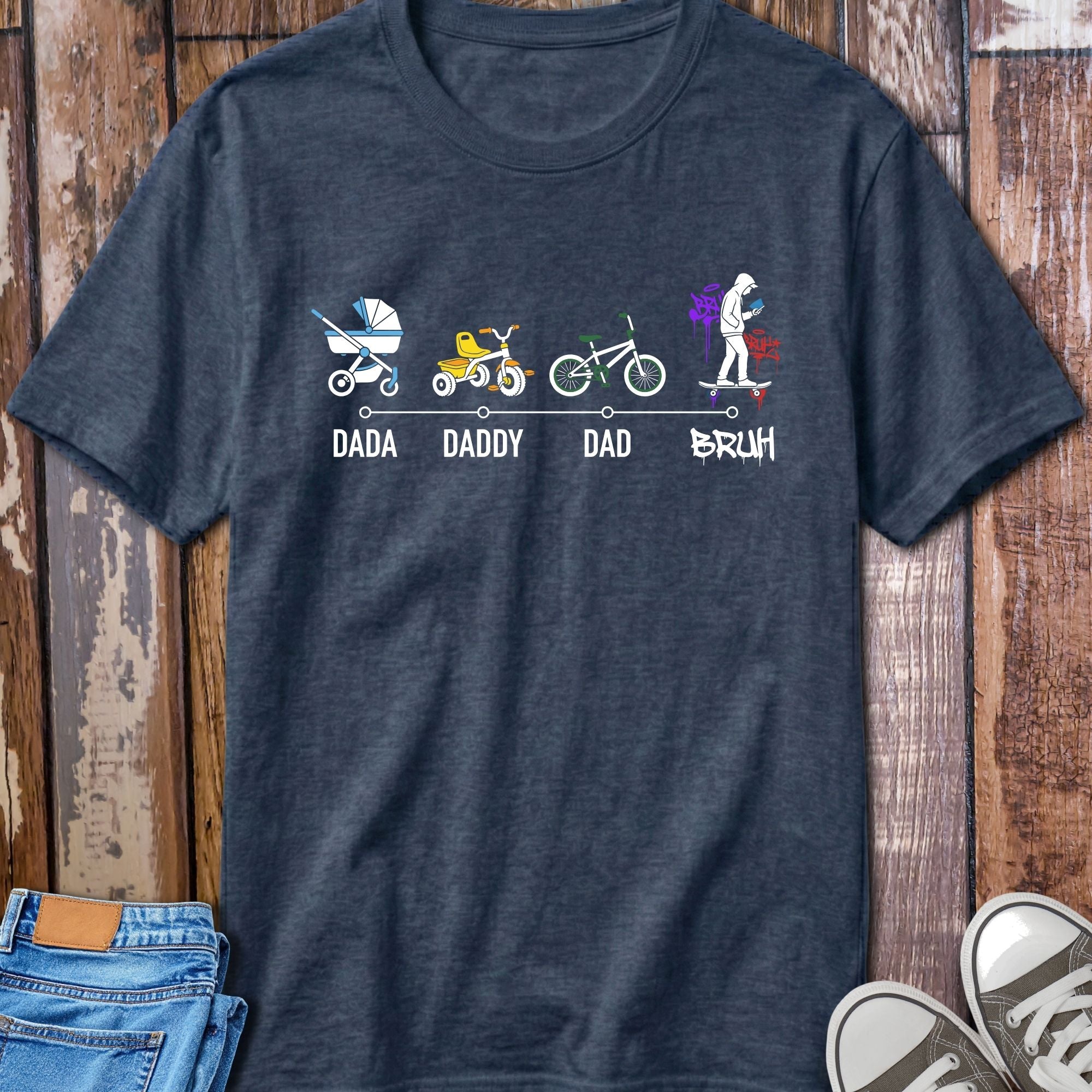 Dad Life Evolution T-Shirt - colour variant view