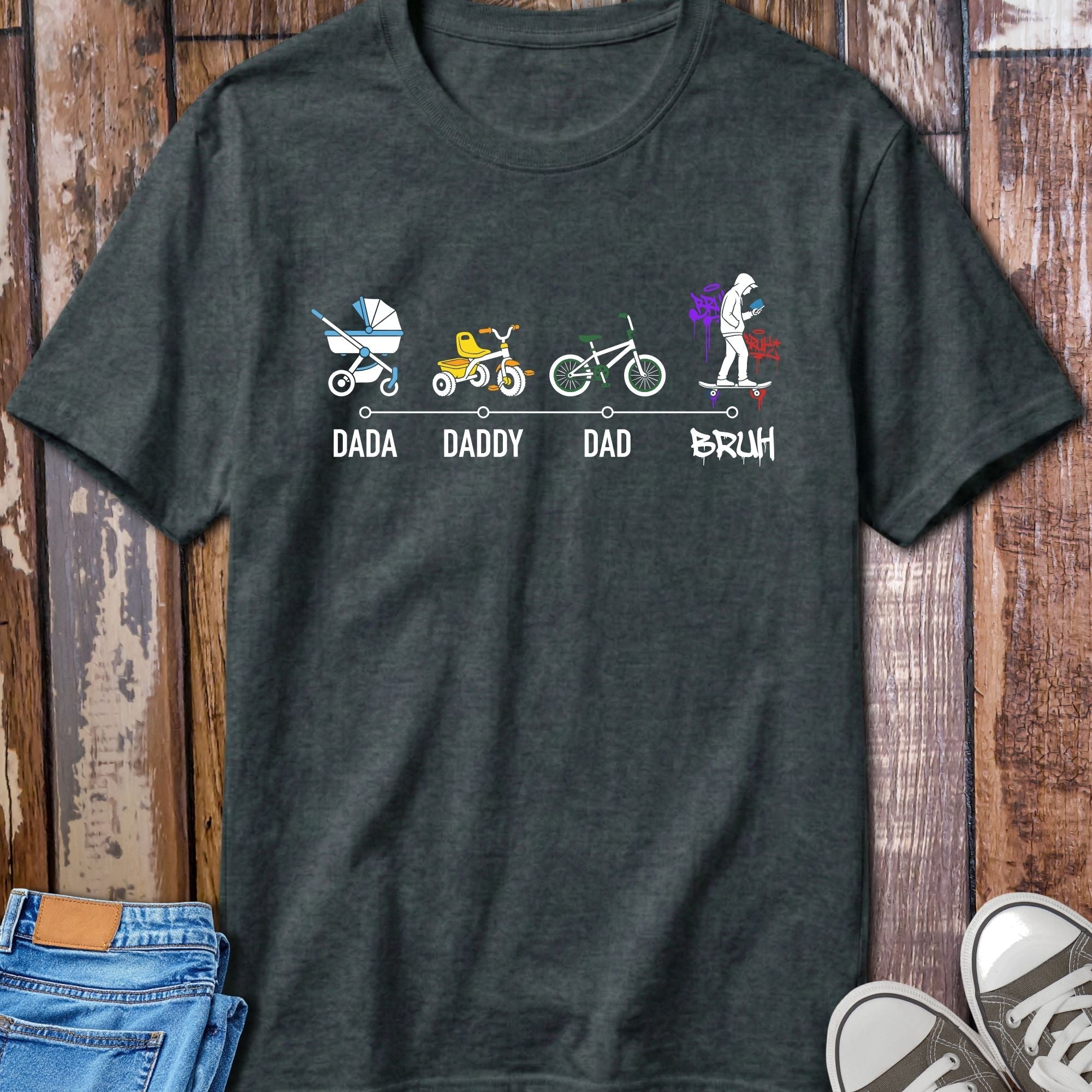 Dad Life Evolution T-Shirt - alternative colour mockup