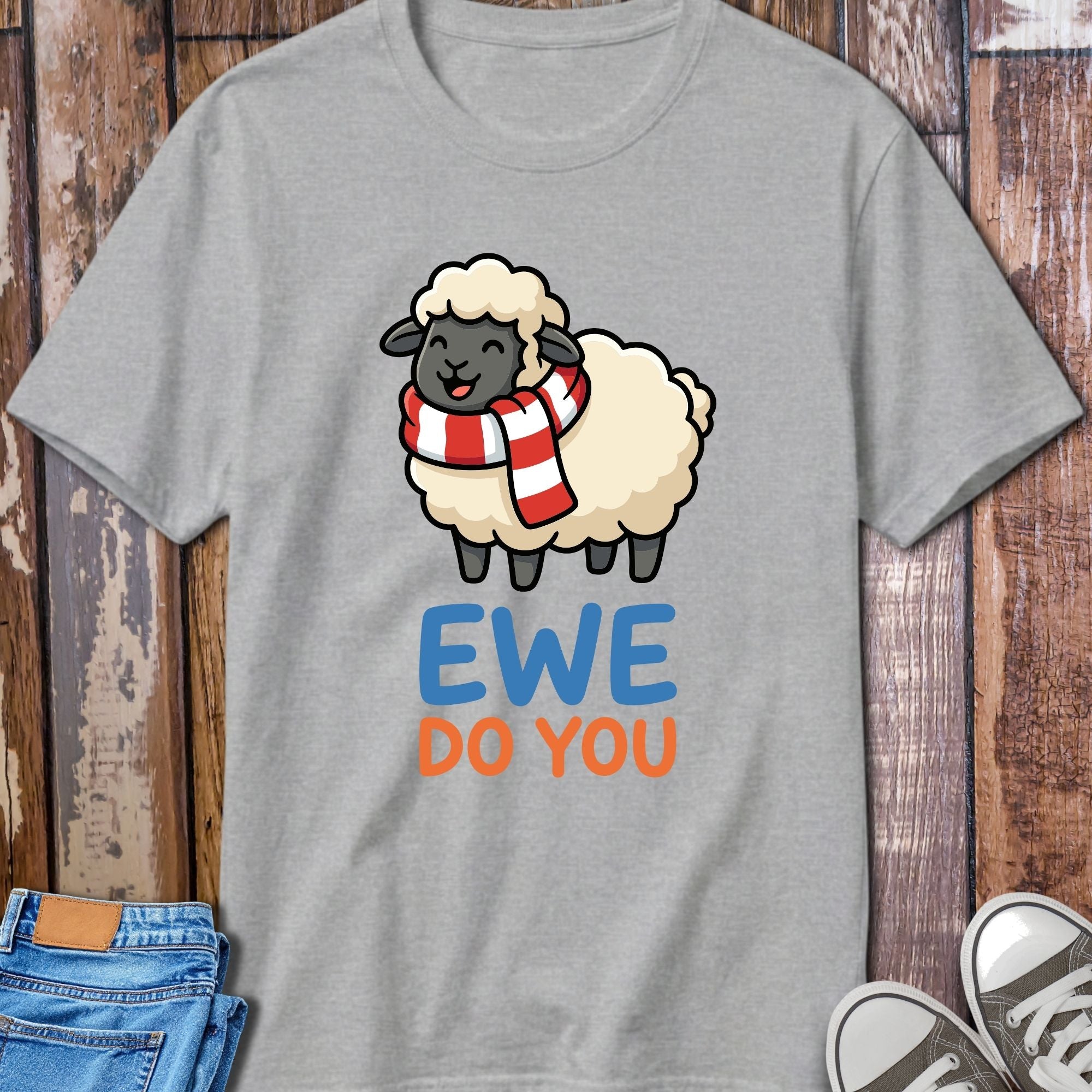 Ewe Do You T-Shirt - flat lay mockup on white background