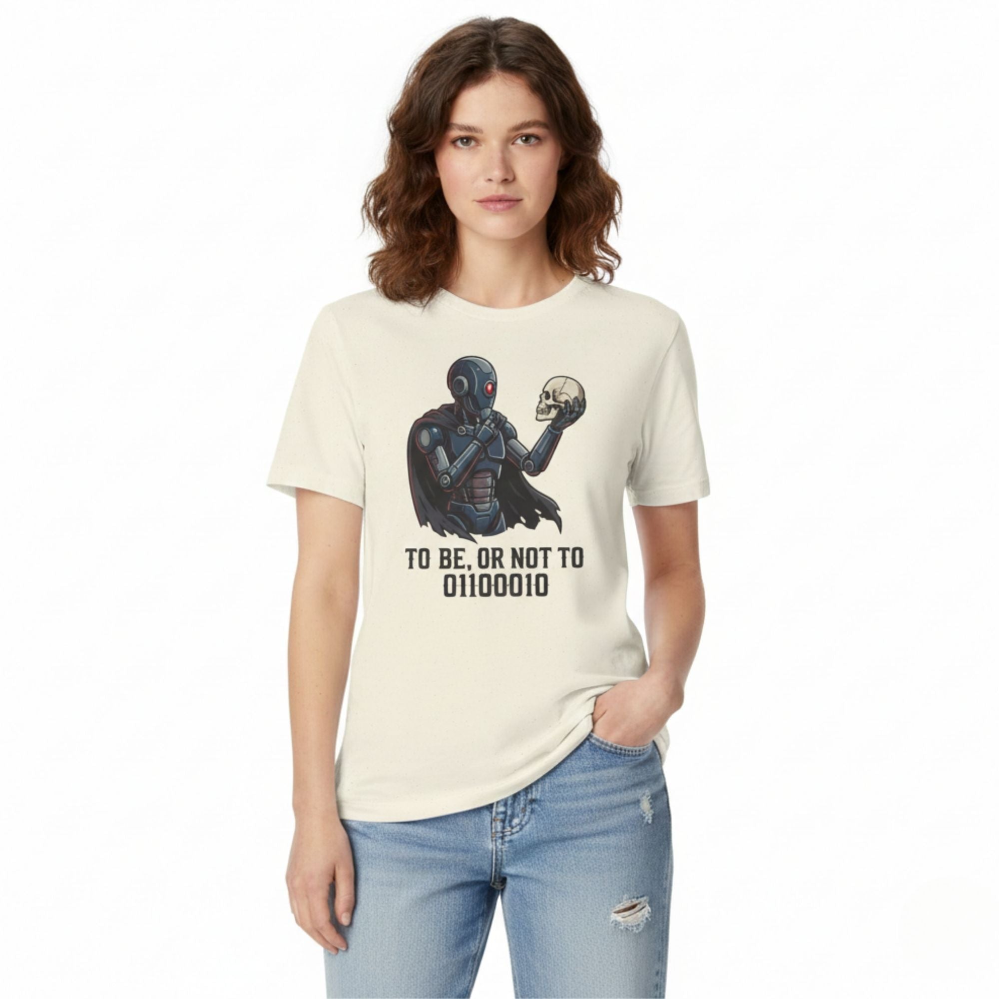 To Be Or Not To Binary T-Shirt - detail shot graphic design