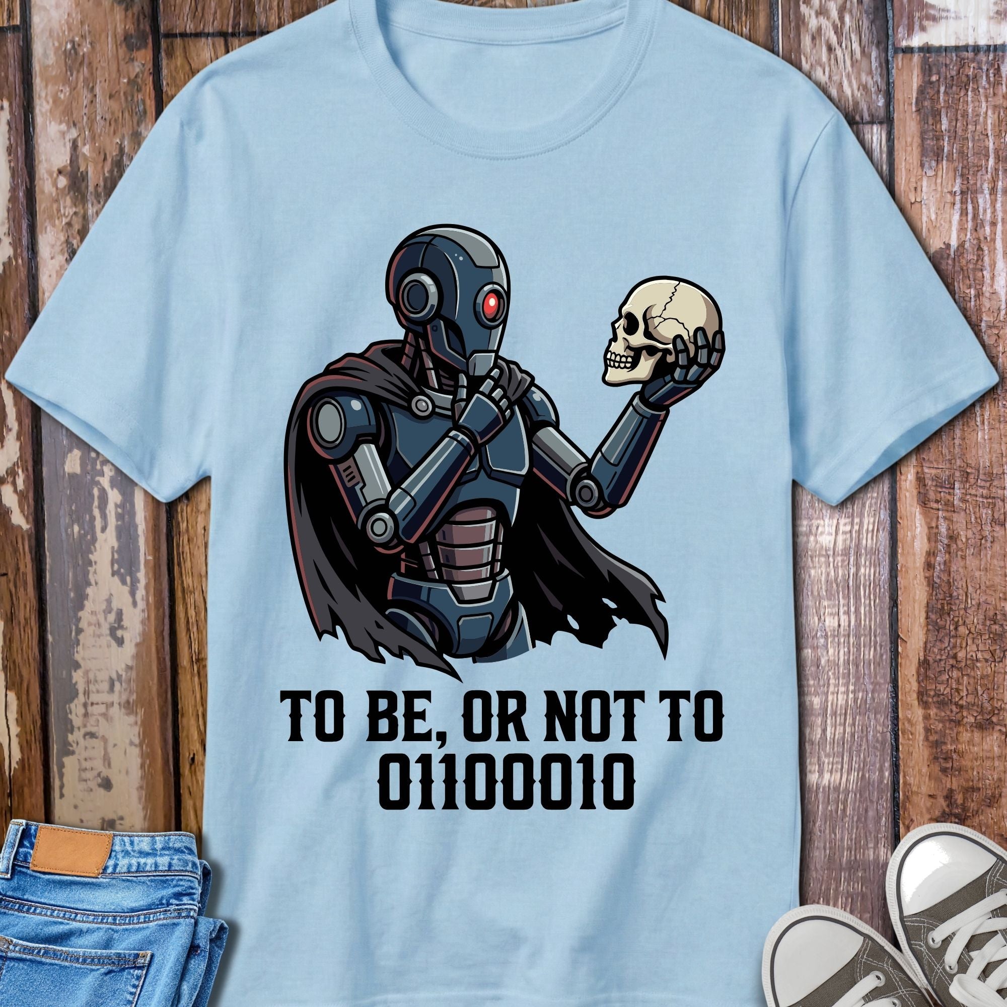 To Be Or Not To Binary T-Shirt - design detail closeup