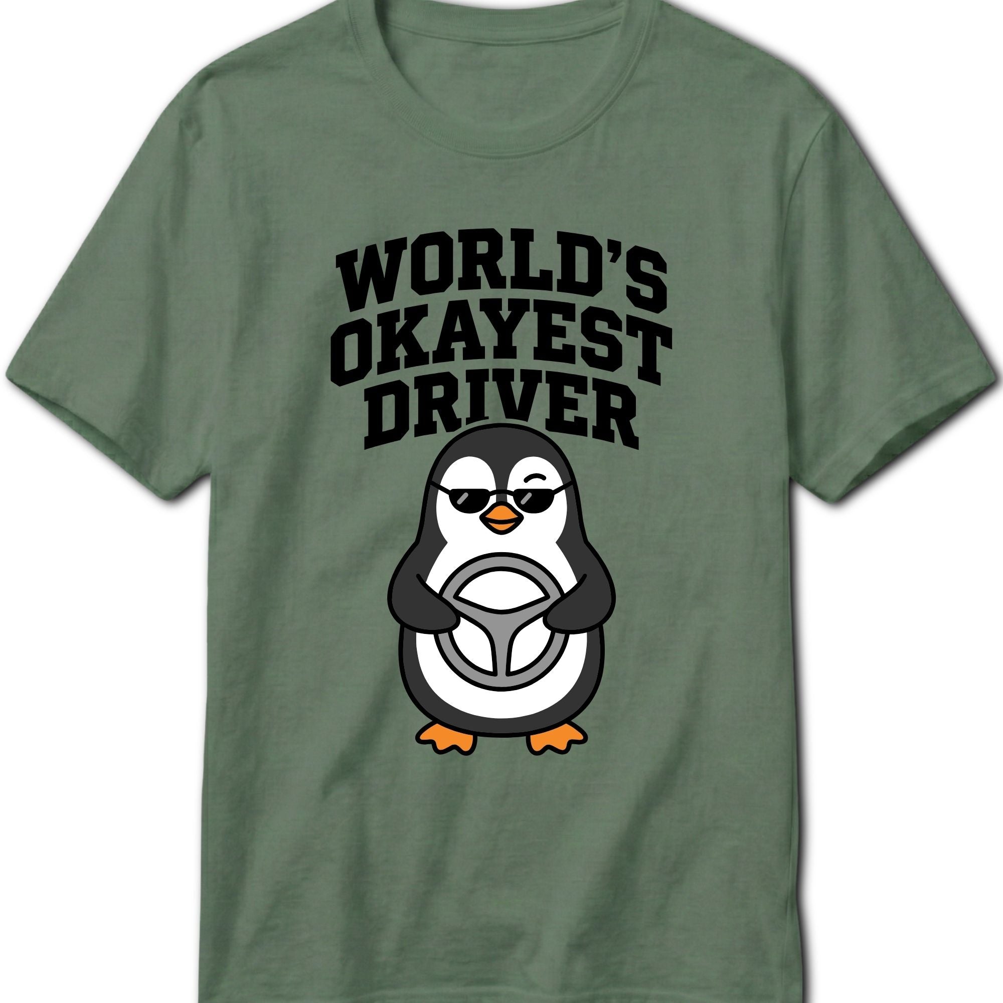World's Okayest Driver T-Shirt - product mockup view 17