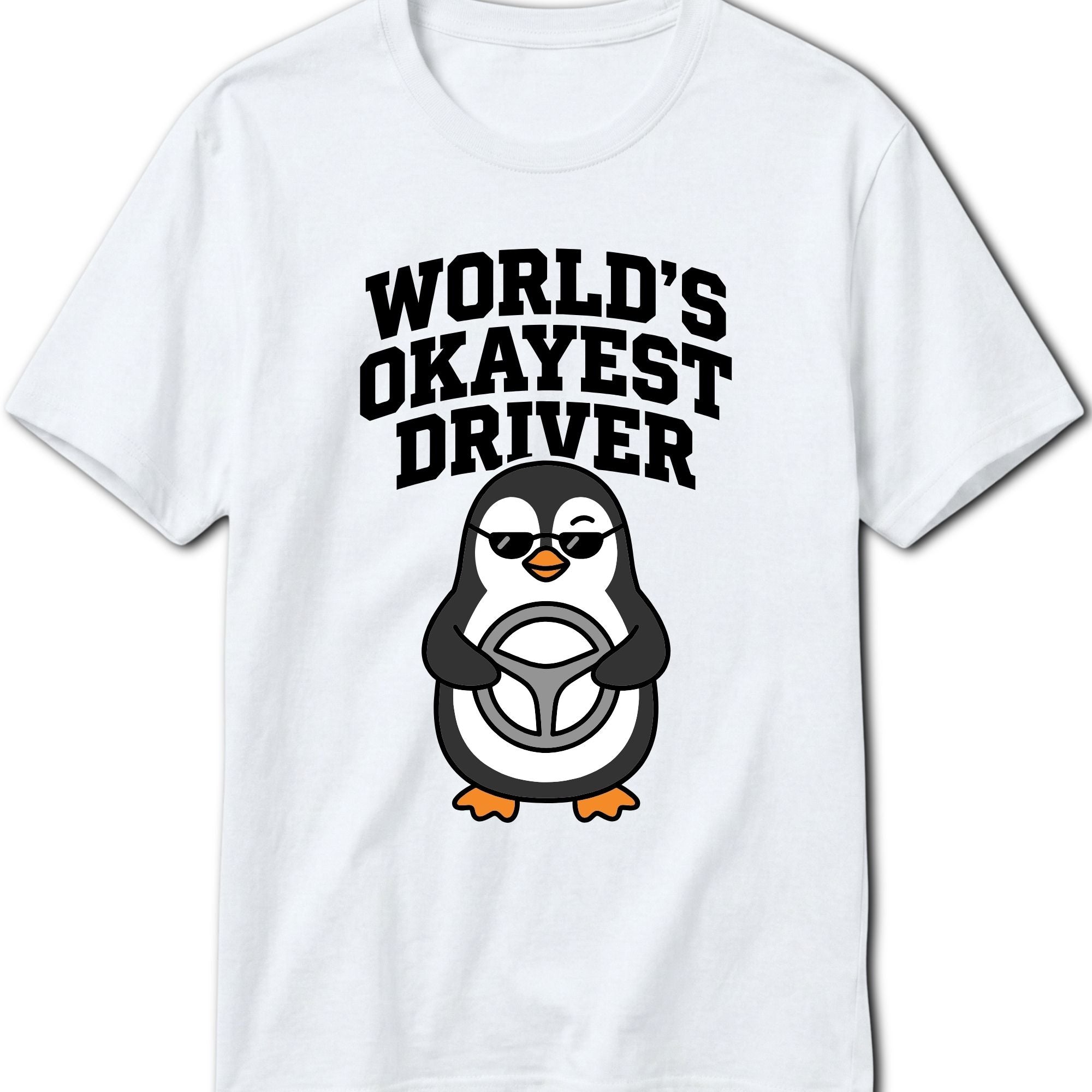 World's Okayest Driver T-Shirt - product mockup view 14